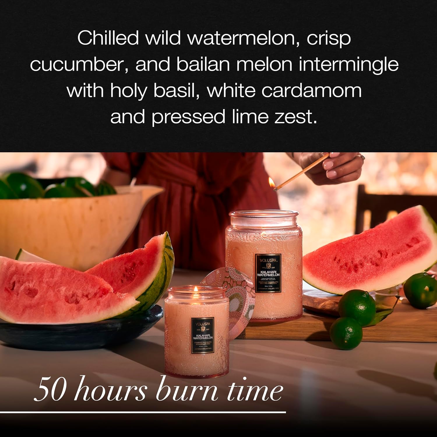Voluspa Kalahari Watermelon, Small Candle Jar, 5.5 Ounces, 50 Hour Burn Time, Coconut Wax for Clean Burning, Handcrafted in the USA - Image 5