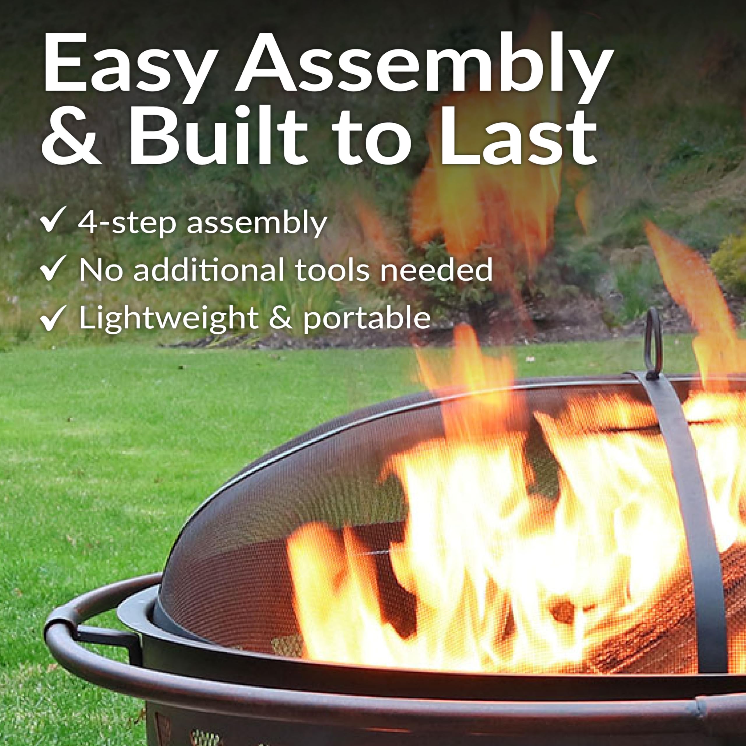 Amazon.com : Sunnydaze Crossweave Outdoor Fire Pit - Wood-Burning