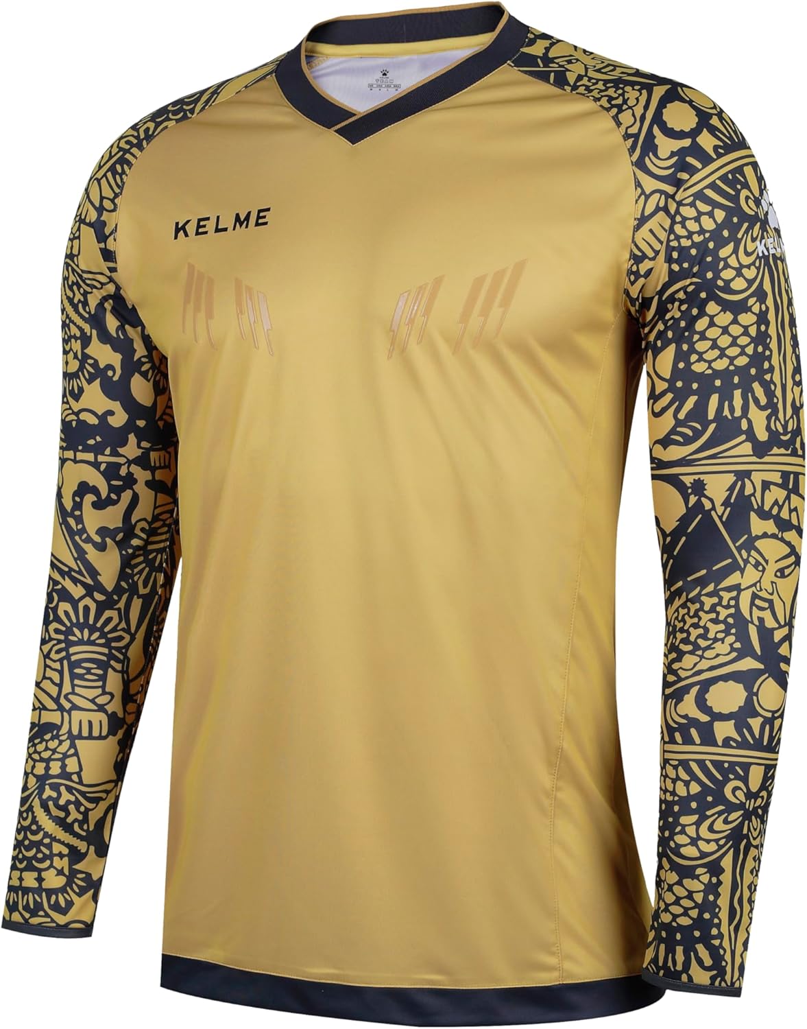 KELME Kids Goalkeeper Soccer Jersey Padded Goalie Football Goalkeeper Jersey Long Sleeve Goalie Shirt Training Soccer Uniform