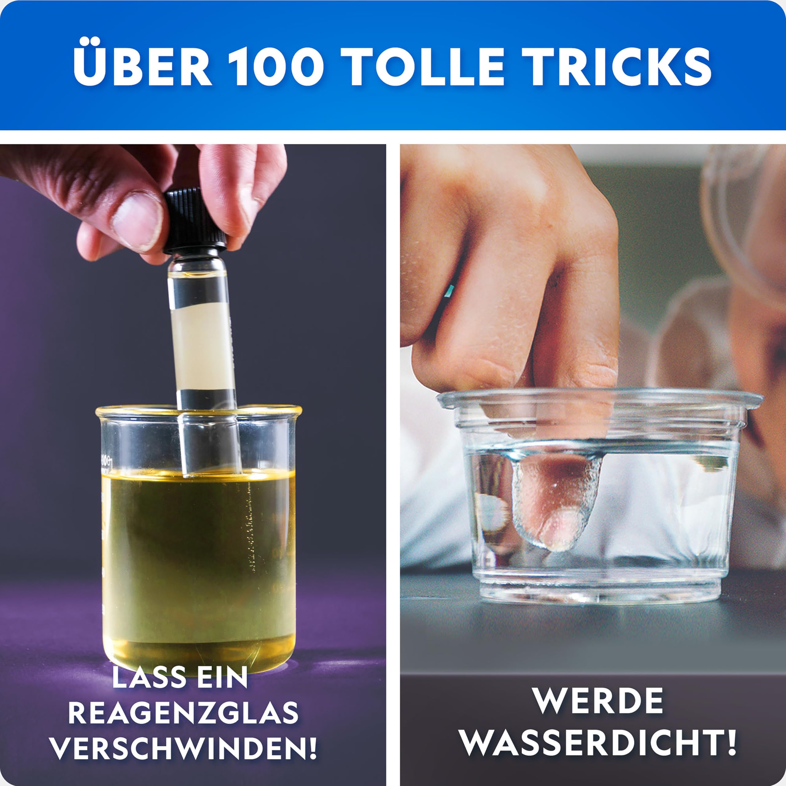 NATIONAL GEOGRAPHIC Science Magic Kit – Über 100 Wissenschaftsexperimente und Zaubertricks für Kinder, Chemie-Set und MINT-Aktivitätsset, Spannendes Lernspielzeug für Kinder