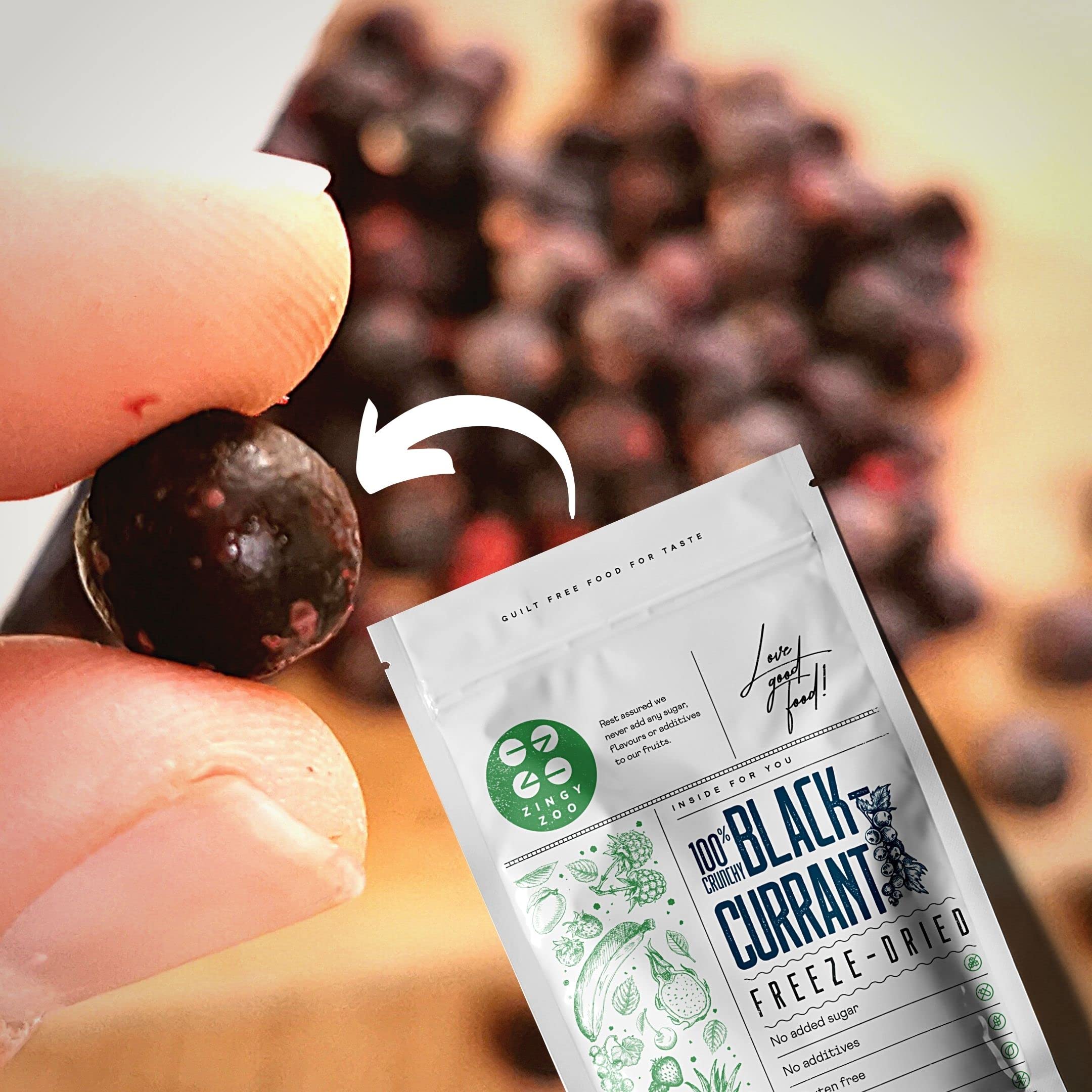 Ribes Nero Frutta Liofilizzata | 100% Natural Liofilizzati Senza Zucchero | Frutta Secca Mix Blackcurrant Freeze Dried Fruit Secchi Frutta Disidratata Ribes Pet | Fatti in Casa Polvere di Frutta Secca