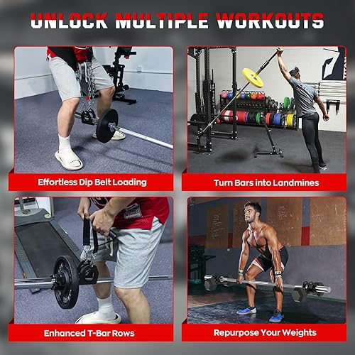 Miniatura 5 de Clips de gimnasio en casa, convierte mancuernas en barra, convierte las barras en minas terrestres, fila de barra en T con cualquier agarre,