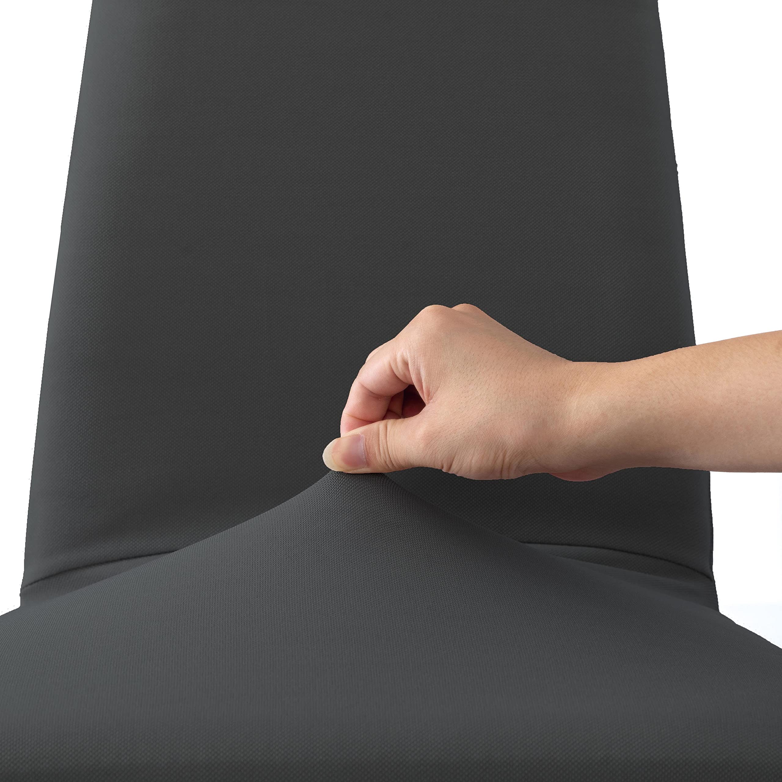 Coprisedie con Schienale 4 Pezzi Elasticizzati, Impermeabili, Misura Universale, Coprisedia Soggiorno Cucina Moderna Lavabile Estraibile - Grigio Scuro