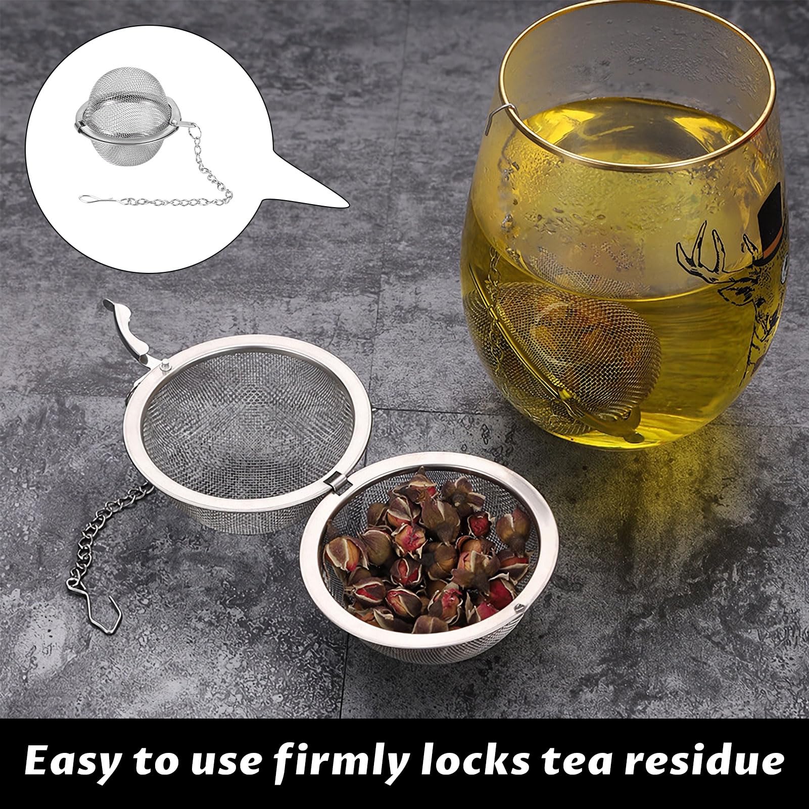 Stainless Steel Tea Strainers - 3 Pack -4
