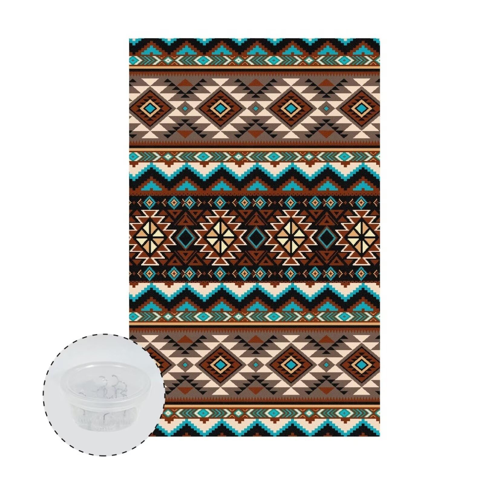 NETILGEN Navajo Aztec Geometric Recliner Sofa Cover Headrest Protector Covers 2 Pcs Recliner Chair Headrest Protector Cover Non Slip Furniture Protector - Image 3