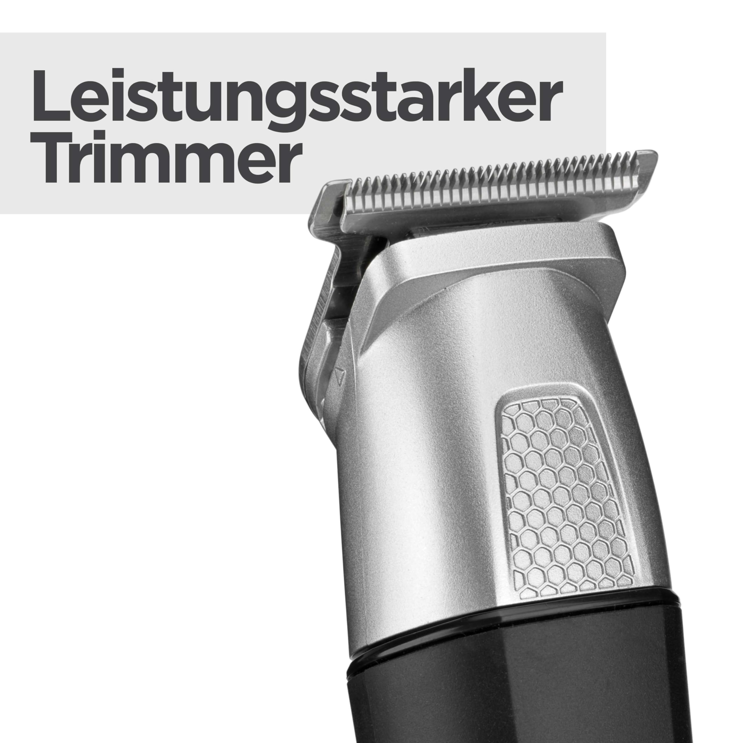 BaByliss Lithium Power 11-in-1 Multi-Trimmer MT812E kabelloses Grooming-Kit Barttrimmer Nasenhaarschneider wasserdicht Schwarz/Grau