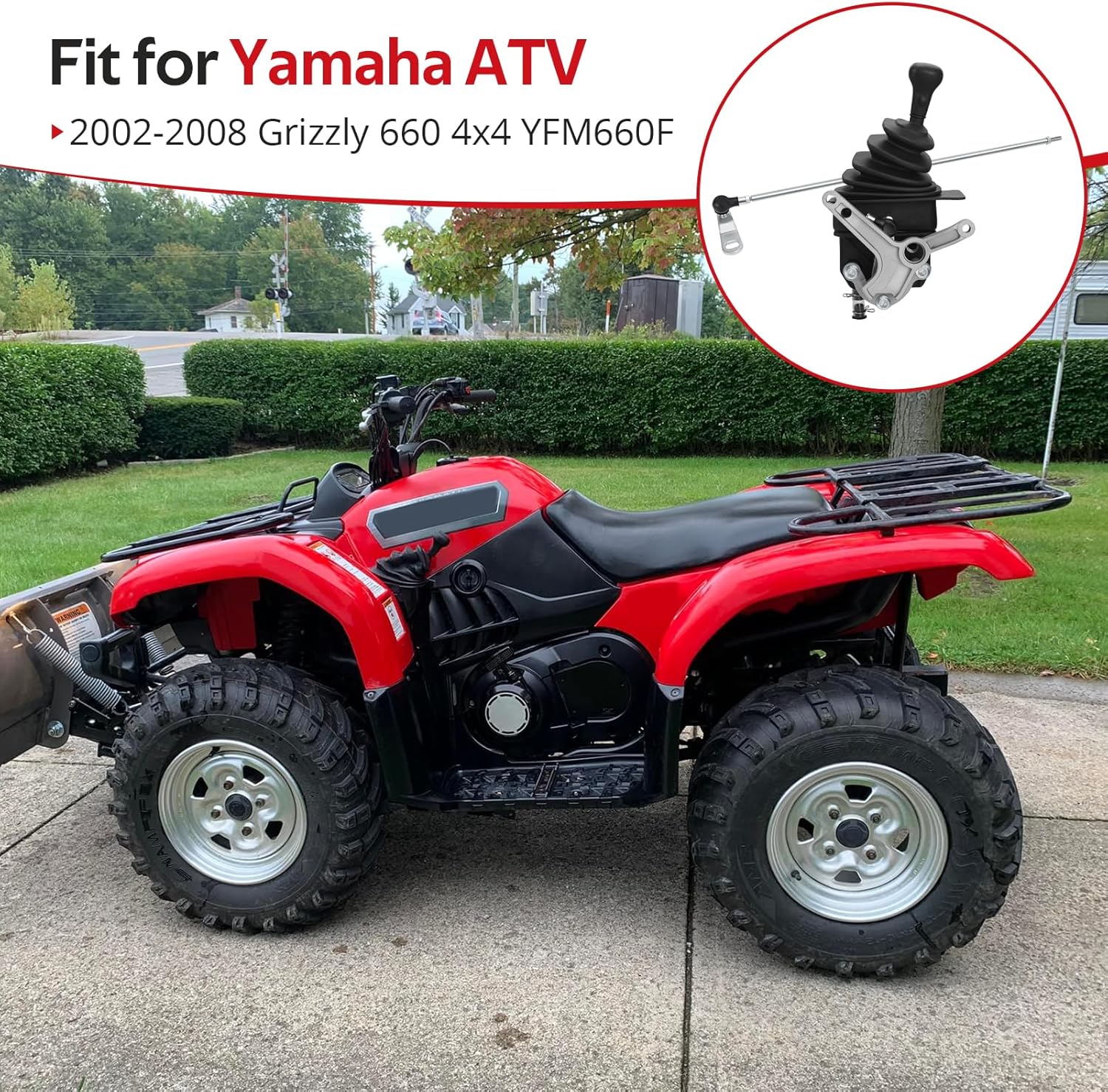 JAVIK Gear Shifter & Rod Kit Fit for Yamaha Grizzly 660 4x4 YFM660F 2002-2008,OEM#5KM-18300-03-00 5KM-18300-02-00 5KM-18115-10-00