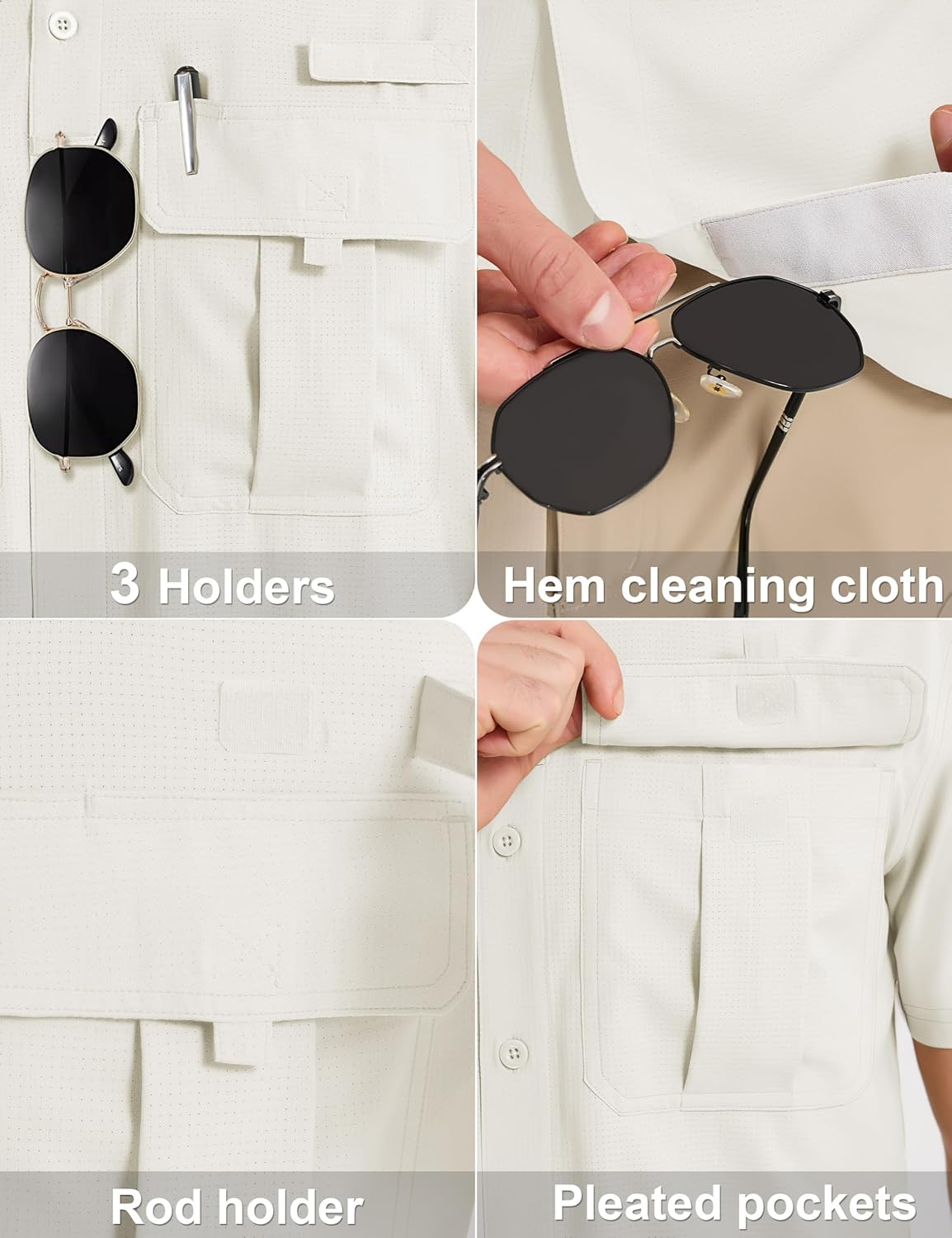 MAGCOMSEN Men's UPF 50+ Fishing Shirts UV Sun Protection Cooling Quick Dry Short Sleeve Shirts for Hiking Safari Camping - Image 5