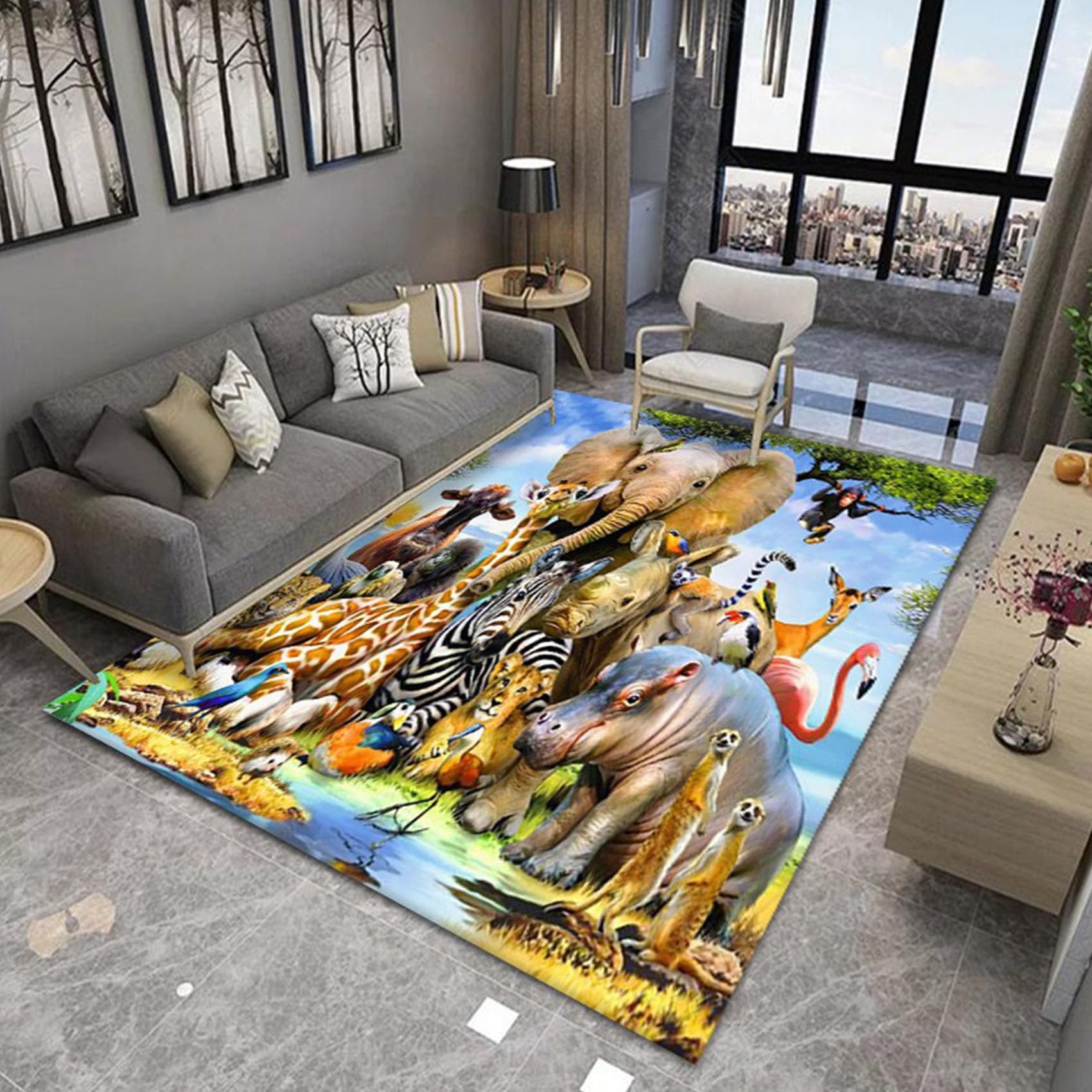 Tapis décoratif moderne pour cuisine et salle à manger chaleureuse