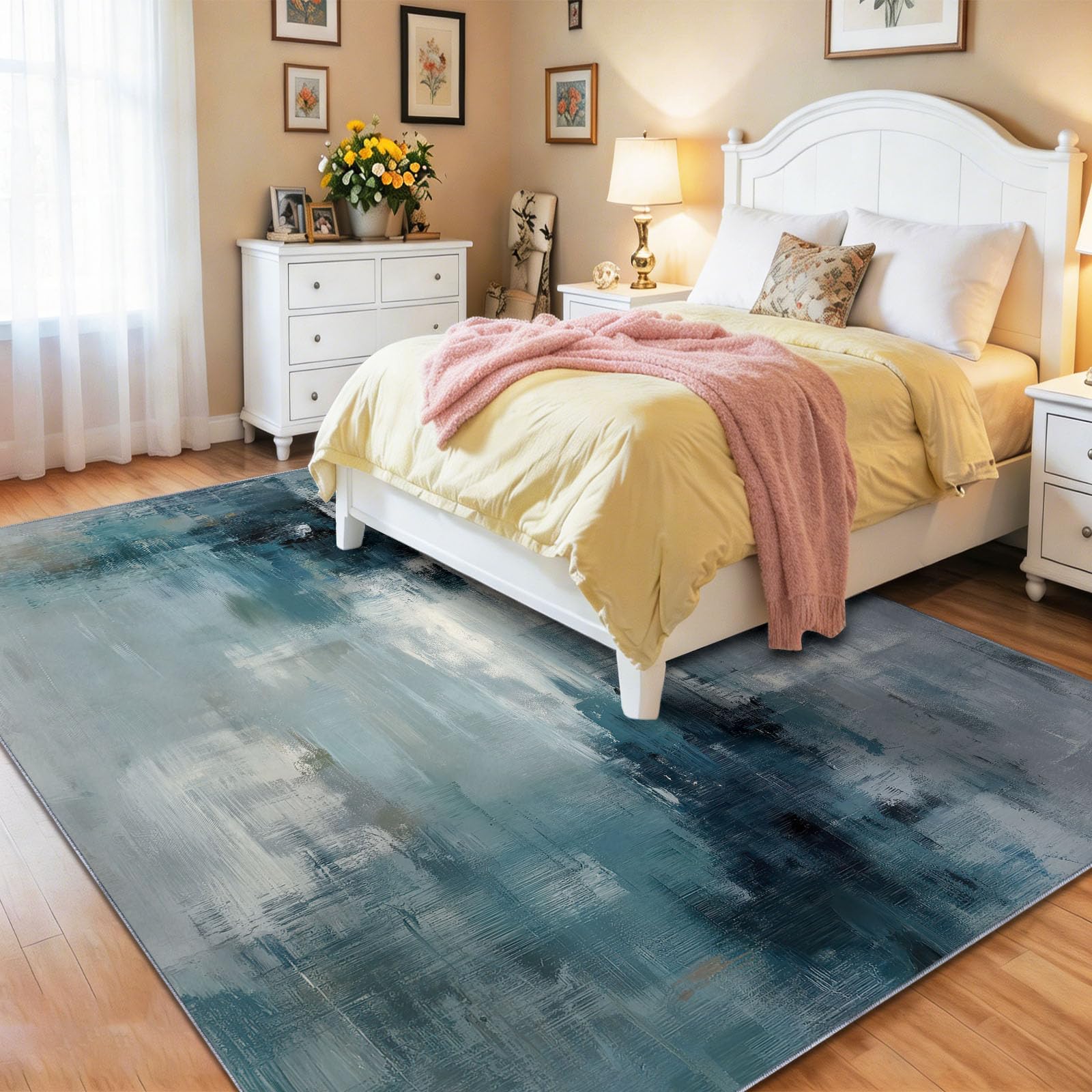 Modern Minimalistisch Polyester Wohnzimmer Teppich 120 x 180 cm