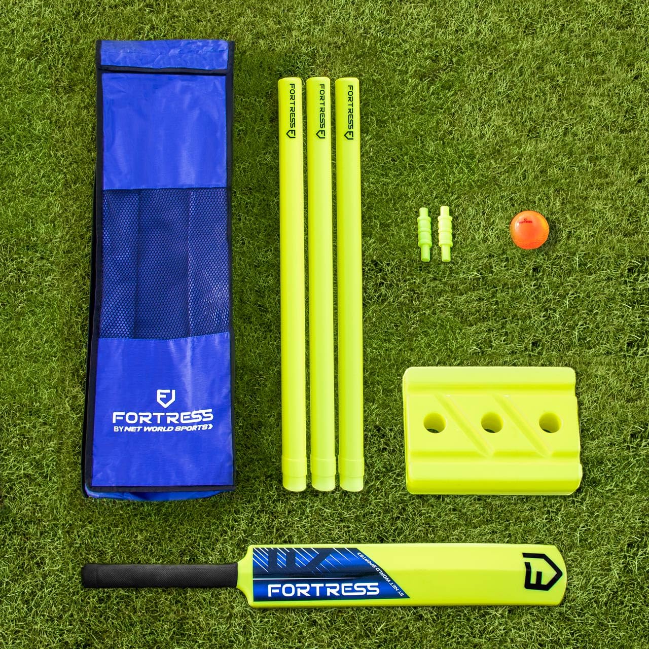 FORTRESS Set Cricket Plastica - Disponibile in 3 Taglie | Attrezzatura da Cricket