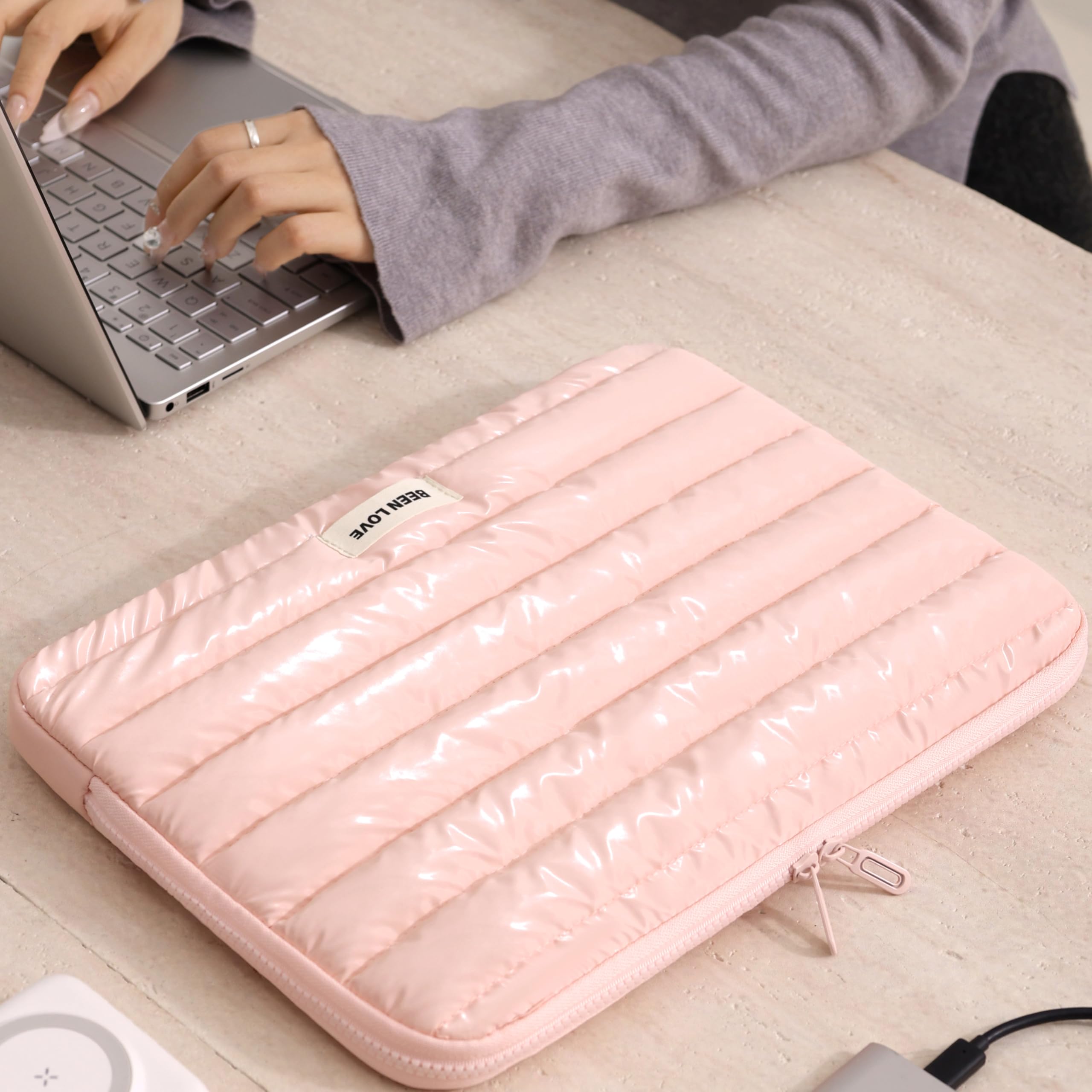 Teryeefi Laptop Sleeve Bag Case 13 14 15 Inch, Fashion Waterproof Function Puffy Laptop Sleeve for Women Girls Carrying Case — Amazon image 6