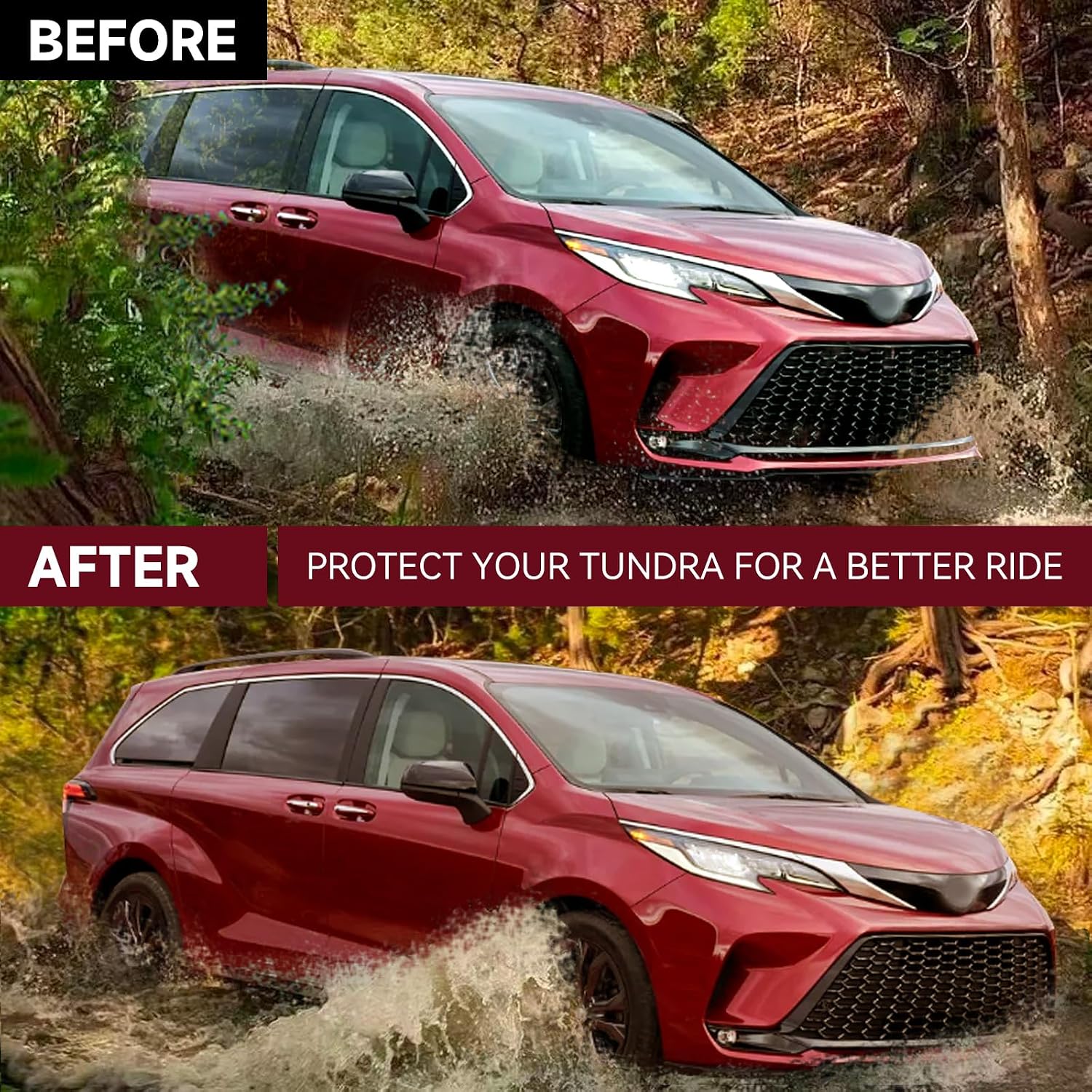 MITZONE Mud Flaps Splash Guards mudguards Compatible with 2018-2020 Toyota Sienna Front Rear 4pc Set