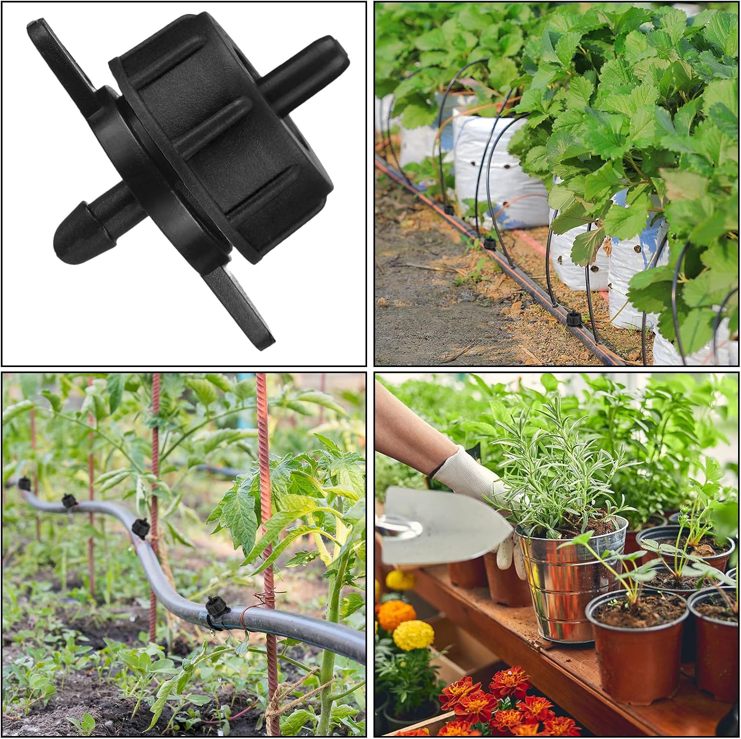 Didaey 50 Pcs 1 GPH Drip Irrigation Emitters Parts Water Tubing Irrigation Tubing Pressure Compensating Dripper Emitters System Drip Tip Constant Flow Heads Parts for Garden Watering Dripper