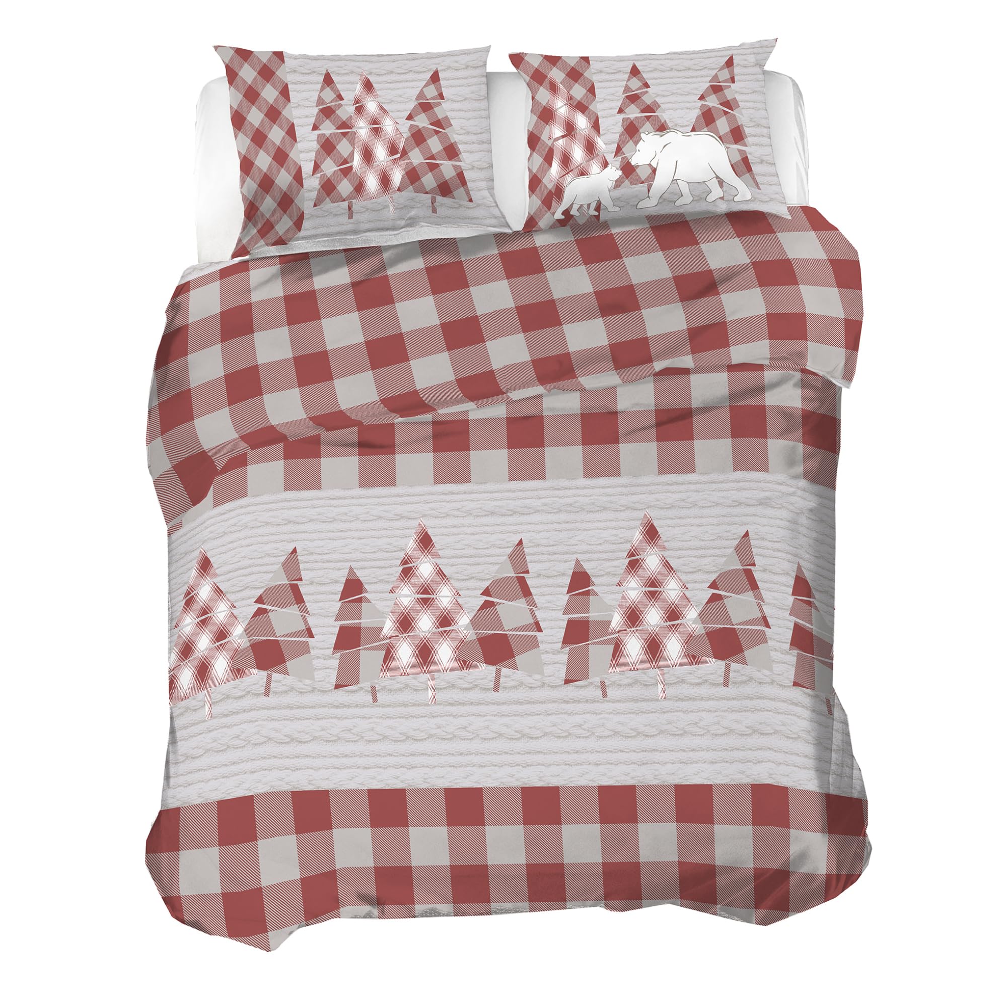 Parure de lit double en flanelle de coton chaude contre le froid