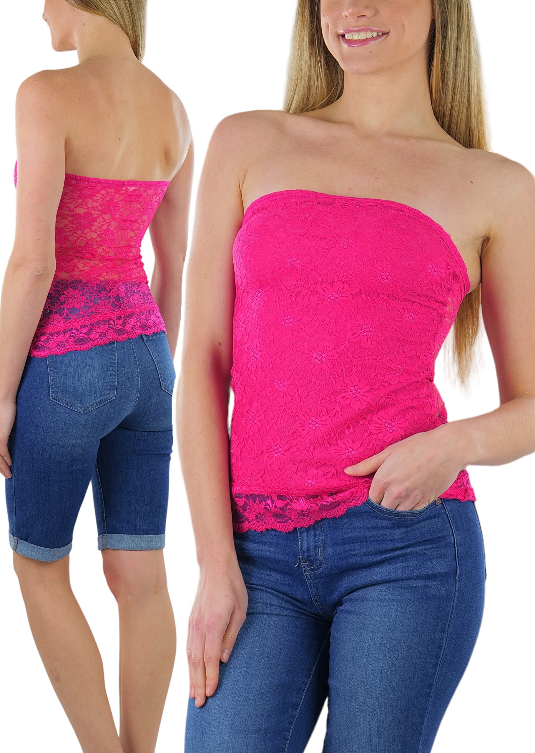 ToBeInStyle Women's Cotton-Spandex Blend Stretchy Tube Top