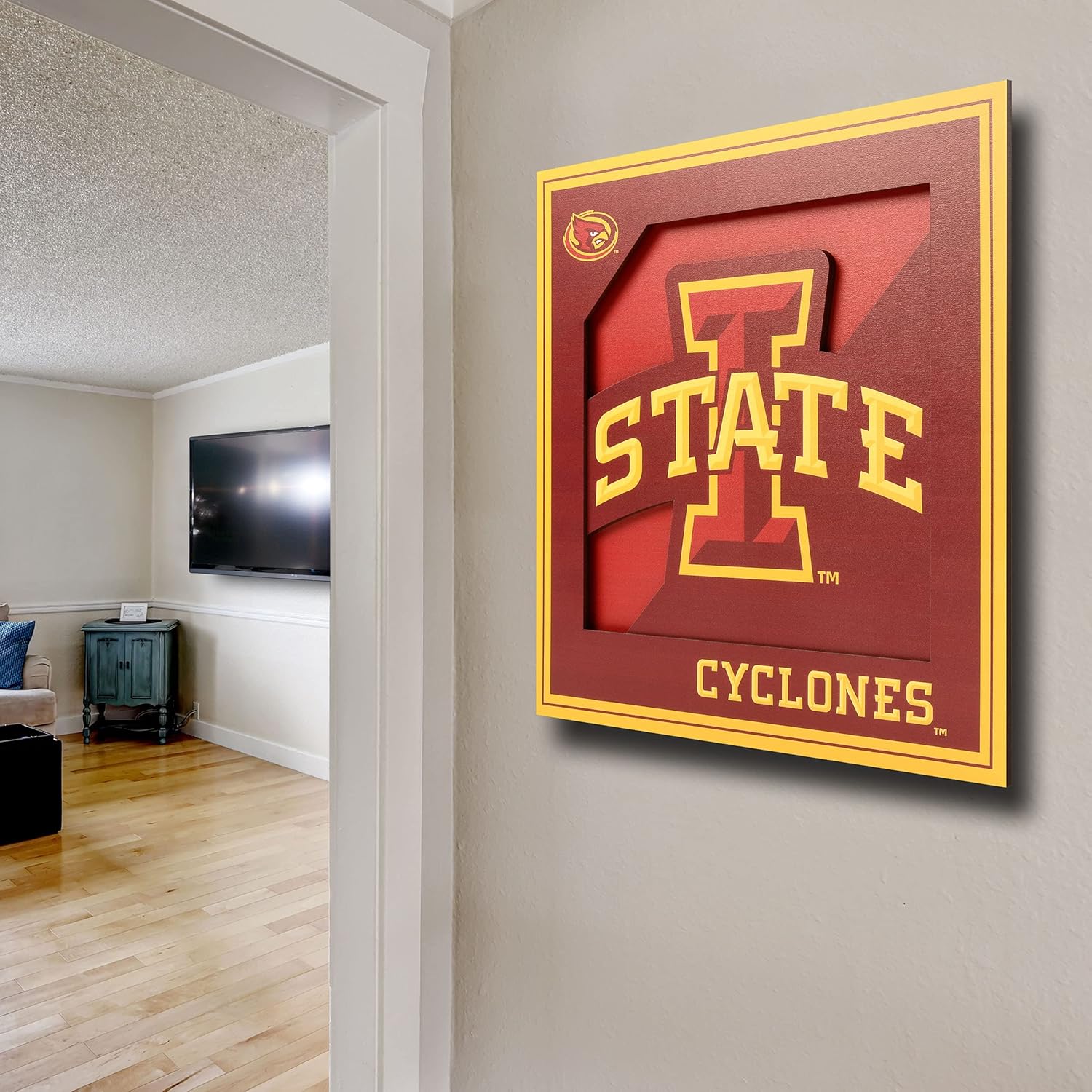 YouTheFan NCAA Iowa State Cyclones 3D Logo Series Wall Art - 12x12 - Image 3