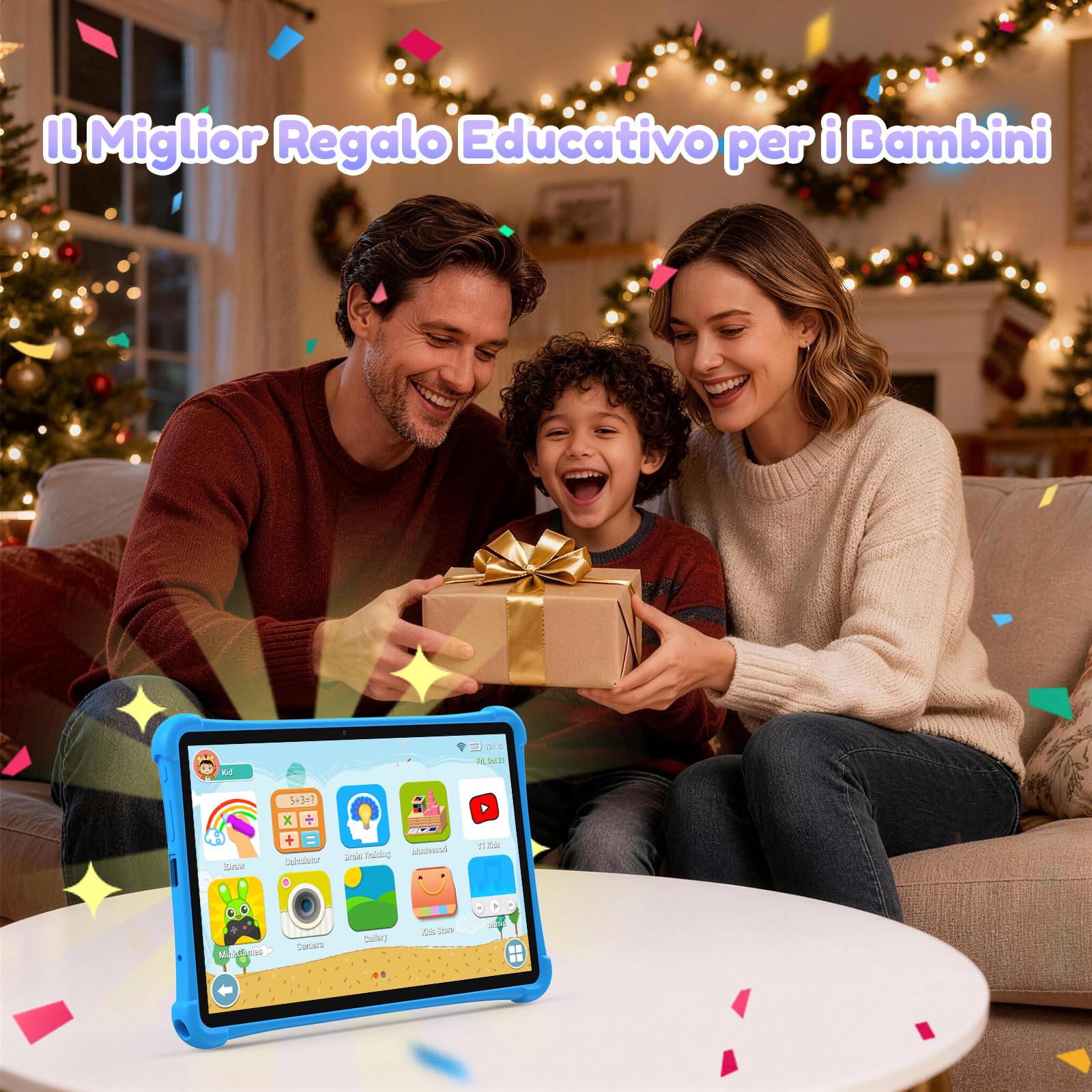 ALLDOCUBE iPlay 70 SE Tablet per Bambini 10 Pollici, Controllo Parentale iWAWA, 4G LTE Android 15, 7GB RAM+64GB ROM (TF 512GB), Batteria 5500mAh, 5G Wi-Fi, BT 5.0, GPS, Custodia Eva Inclusa - Blu