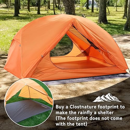 Miniatura 8 de Clostnature Taurus - Tienda de campaña para 2 personas para mochileros, tienda de campaña impermeable fácil de instalar para adultos, niños,
