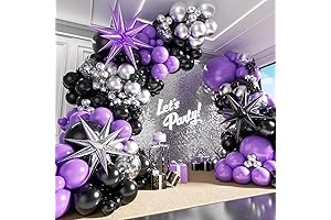 Lavish Purple and Black Balloon Arch: Adorn Your Celebrations with Elegance