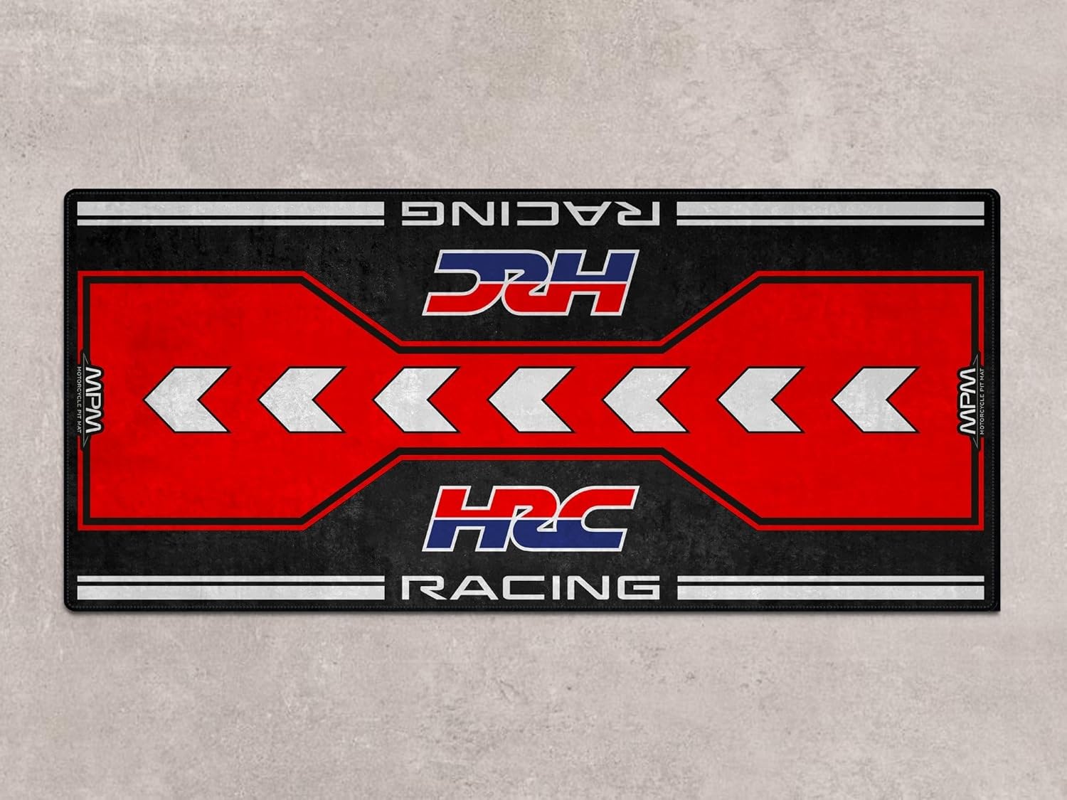 Parking Mat for HRC Racing Motorcycle Model, Display and Pit Mat, Washable Non-Slip Garage and Showroom Floor Mat, Rug, Carpet (Size 2: 102 x 47/260 x 120 cm)