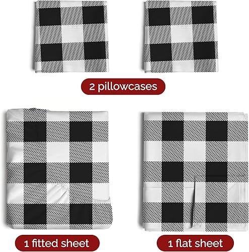 Miniatura 2 de CGK Unlimited Sábanas de Navidad tamaño Queen, juego de sábanas de Navidad de 4 piezas con bolsillo profundo, suaves y sin arrugas, ropa de cama de