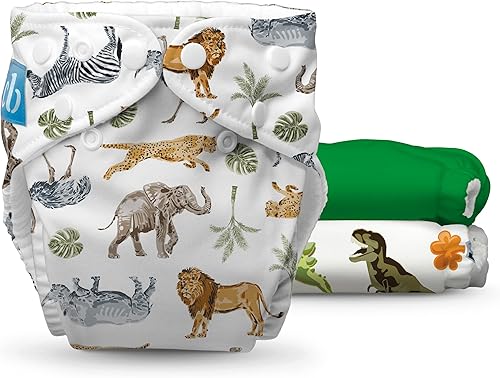 Charlie Banana Pañales de tela lavables reutilizables, ajustables, talla única, para bebés y niños, pañales de bolsillo suave con inserciones