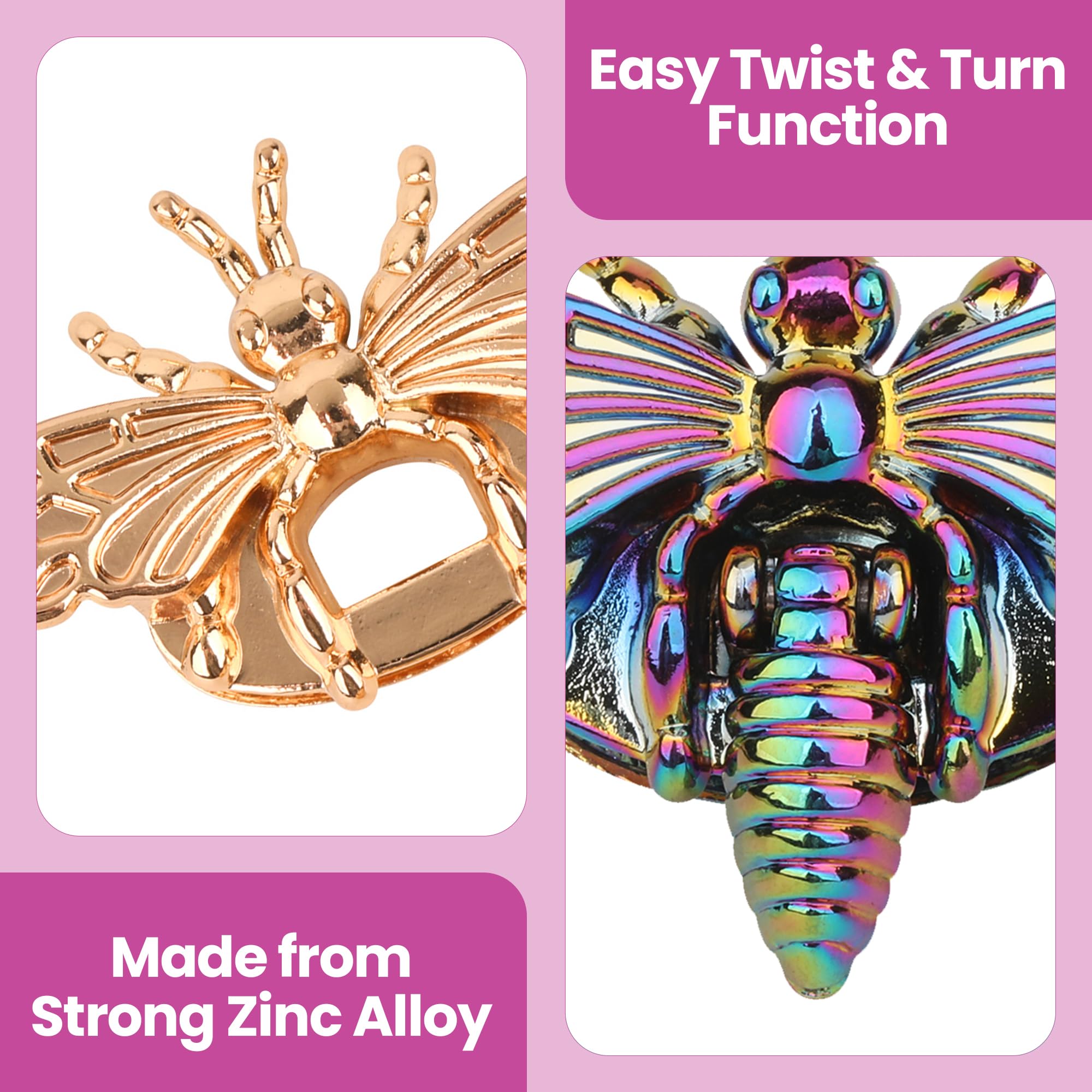 WedDecor Fantazyjny zestaw zamków skręcanych do torebki, wysokiej jakości stop ptak pszczoła wąż design zapięcia, dekoracyjne zapięcia do torebki, retro wykończenie zasuwy do torby, materiały do