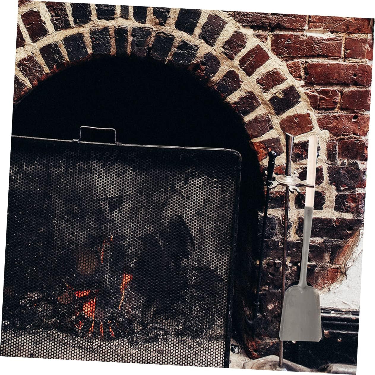 SOLUSTRE Fireplace Shovel Long Handle Stove Shovel for Ash Cleaning Coal Hand for Kitchen Stove Burning Fireplace Tools 24.40 X 5.51 X 1.96 in 1 Pack