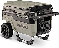 Igloo Trailmate Journey 70Qt Wheeled Cooler: Oversized Never-Flat Wheels, Butler Tray, Dry Storage for Beach & Camping