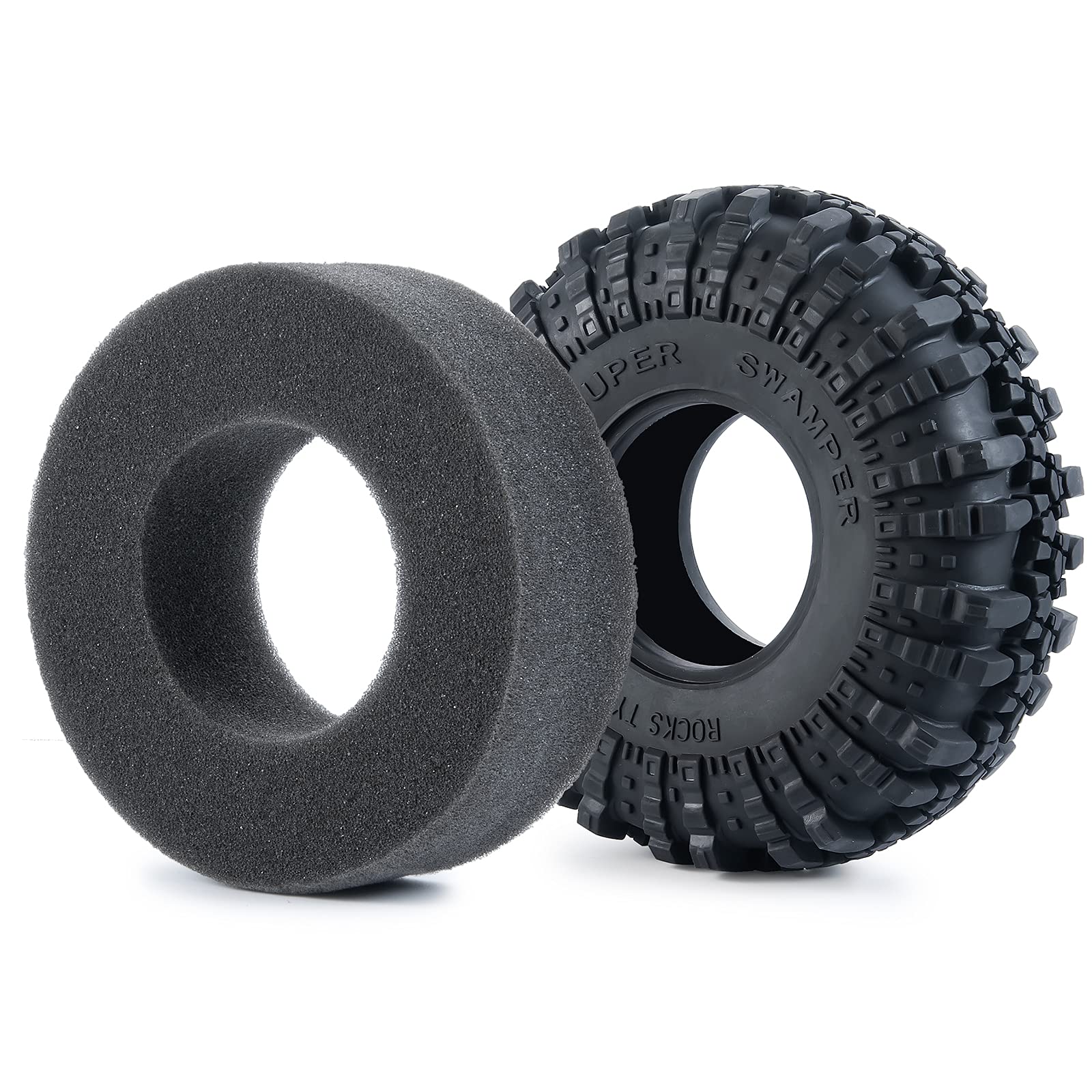 Runup 4 pezzi di cerchioni da 2,2 pollici, 137 mm * 49 mm di gomma per RR10 TRX4 Axial SCX10 II 90046 1/10 RC Rock Crawler Car