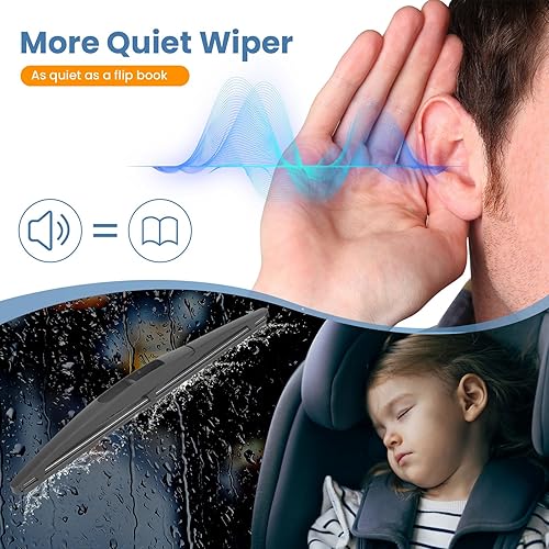 Miniatura 5 de GSPSCN Limpiaparabrisas trasero de 14 pulgadas para Subaru Forester 2024-2006 Ascent 23-19 Impreza 07-04 Legacy 19-05 Outback 19-05 Tribeca