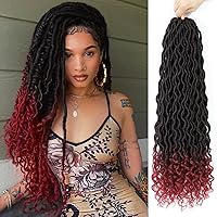 Vista 70 de Rastas de diosa de pelo de ganchillo de 18 pulgadas, 6 paquetes, pelo de ganchillo postizo previamente enrollado, pelo de ganchillo suave