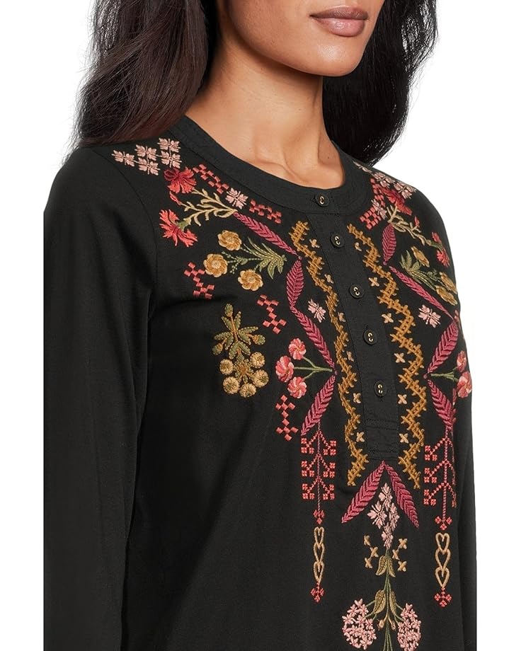 Johnny Was Mixed Media Henley T-shirt - #4 of 5