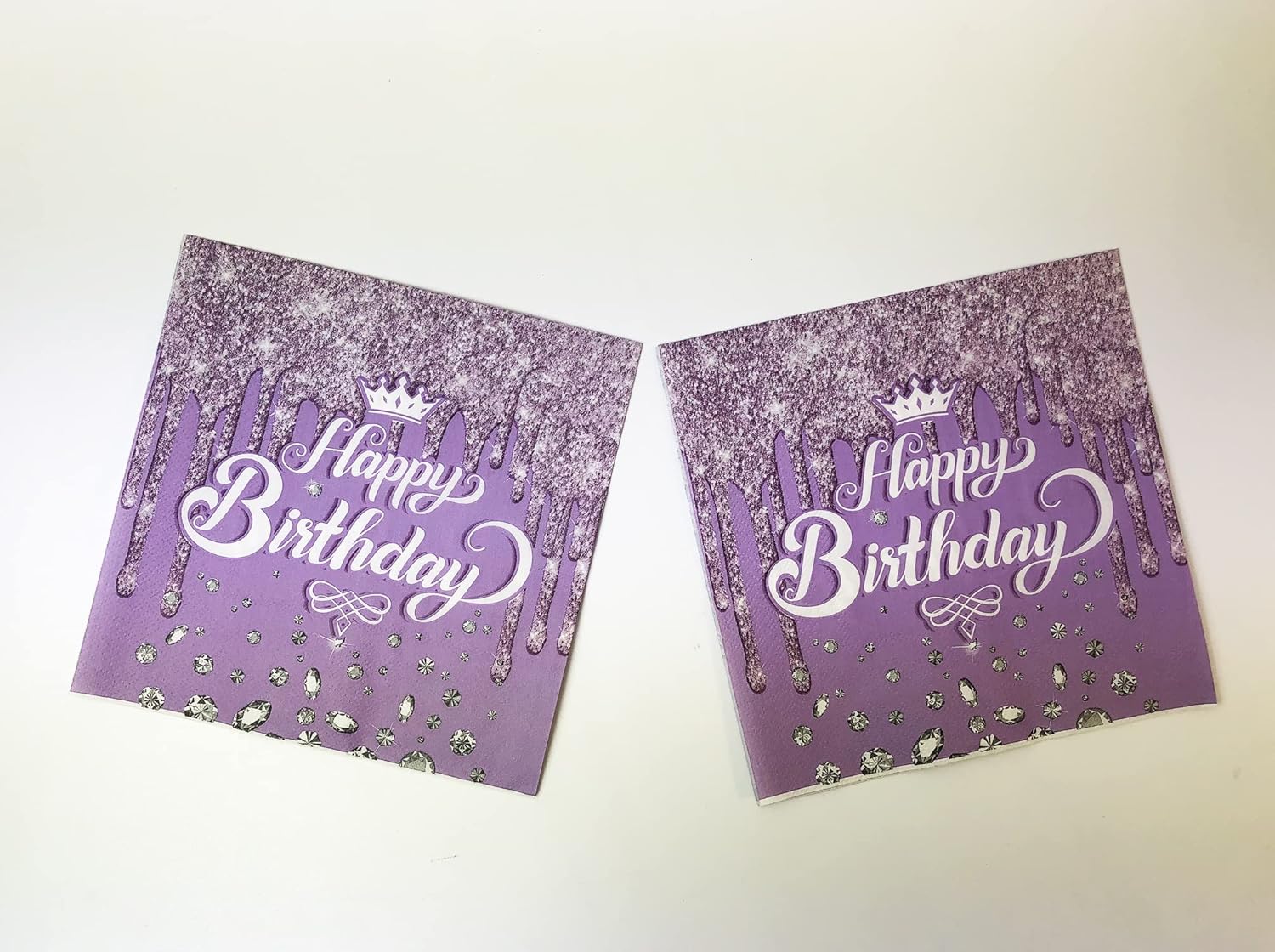 TUIC 40PCS Happy Birthday Napkins Purple Birthday Party Napkins Disposable Paper Napkin for Anniversary Happy Birthday Supplies - Image 4