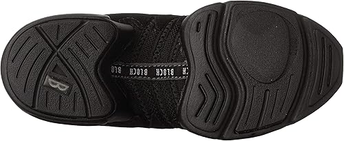 Vista 4 de Bloch Boost DRT - Zapatos de baile de gamuza y malla con suela dividida para mujer, Negro