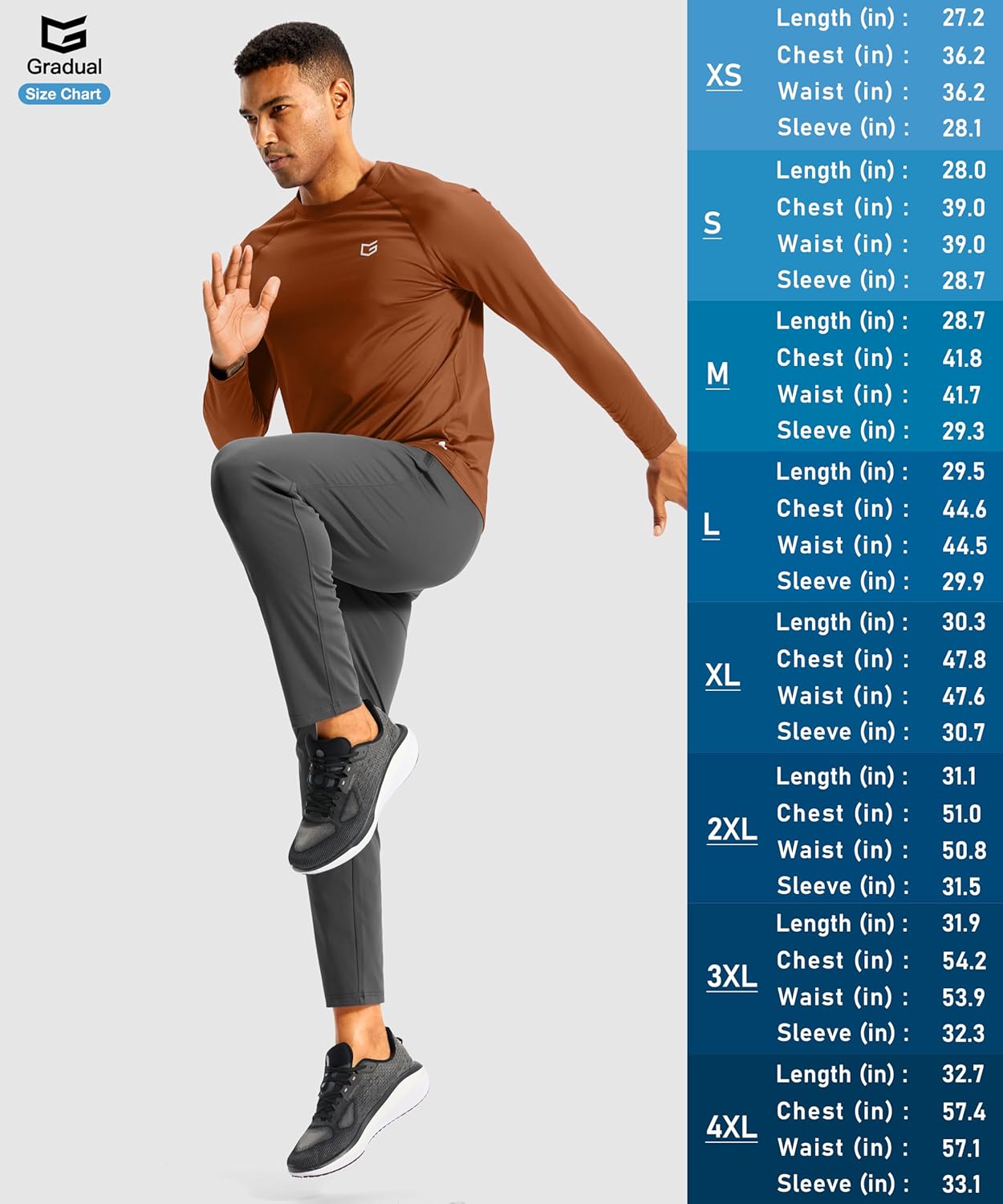 G Gradual Men's Thermal Shirts Long Sleeve Athletic Workout T-Shirts Crewneck Fleece Lind Base Layer for Men Cold Weather - Image 7