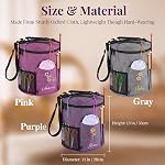 ELUALE Personalized Crochet Bag Organizer, Oxford Cloth Yarn Storage Bag, Custom Birth Flower and Name, Large Foldable Knitting Bag, with Multiple Pockets, Gifts for Crochet Lovers Beginners, Women