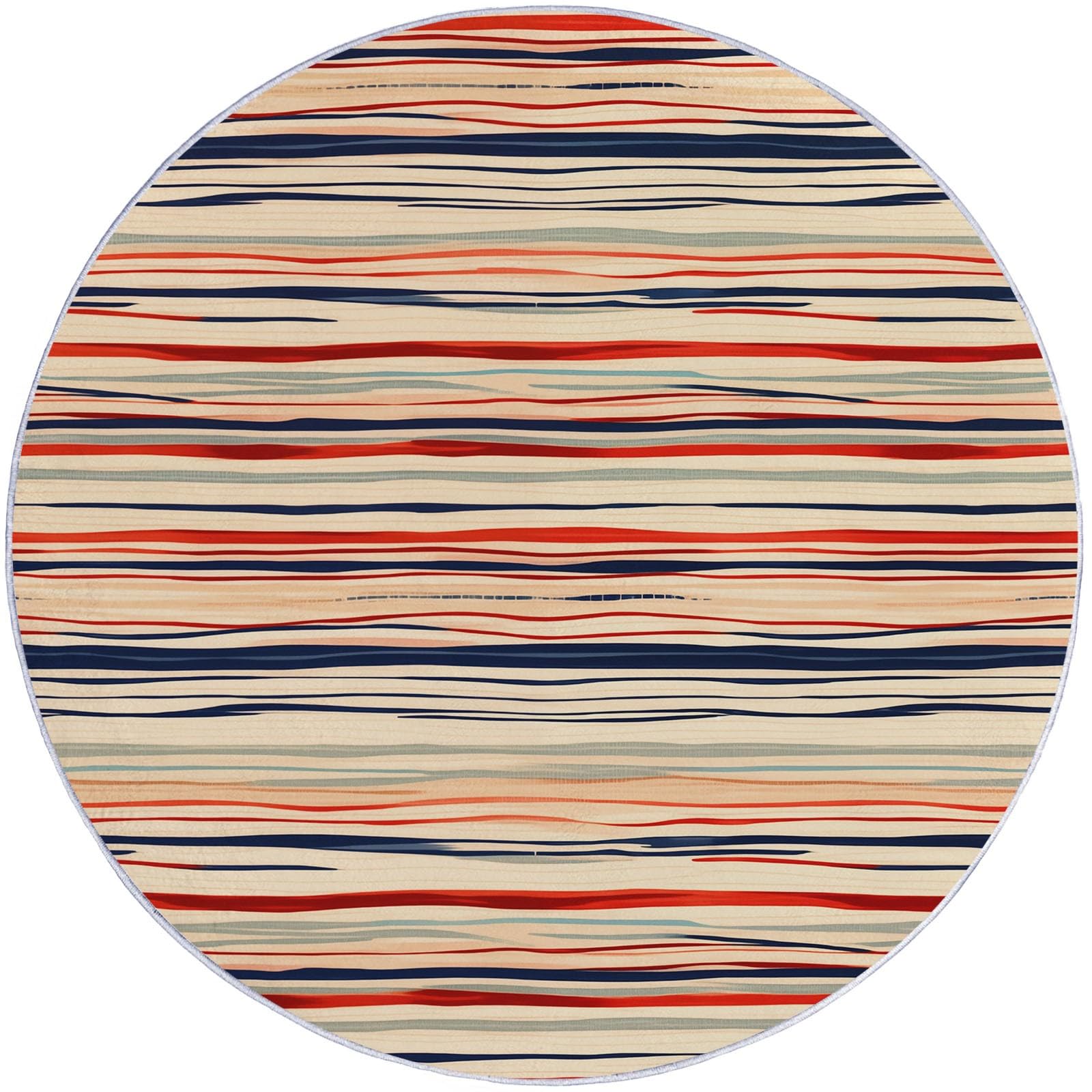 Tapis rond abstrait élégant lignes de flanelle douce de 100 cm