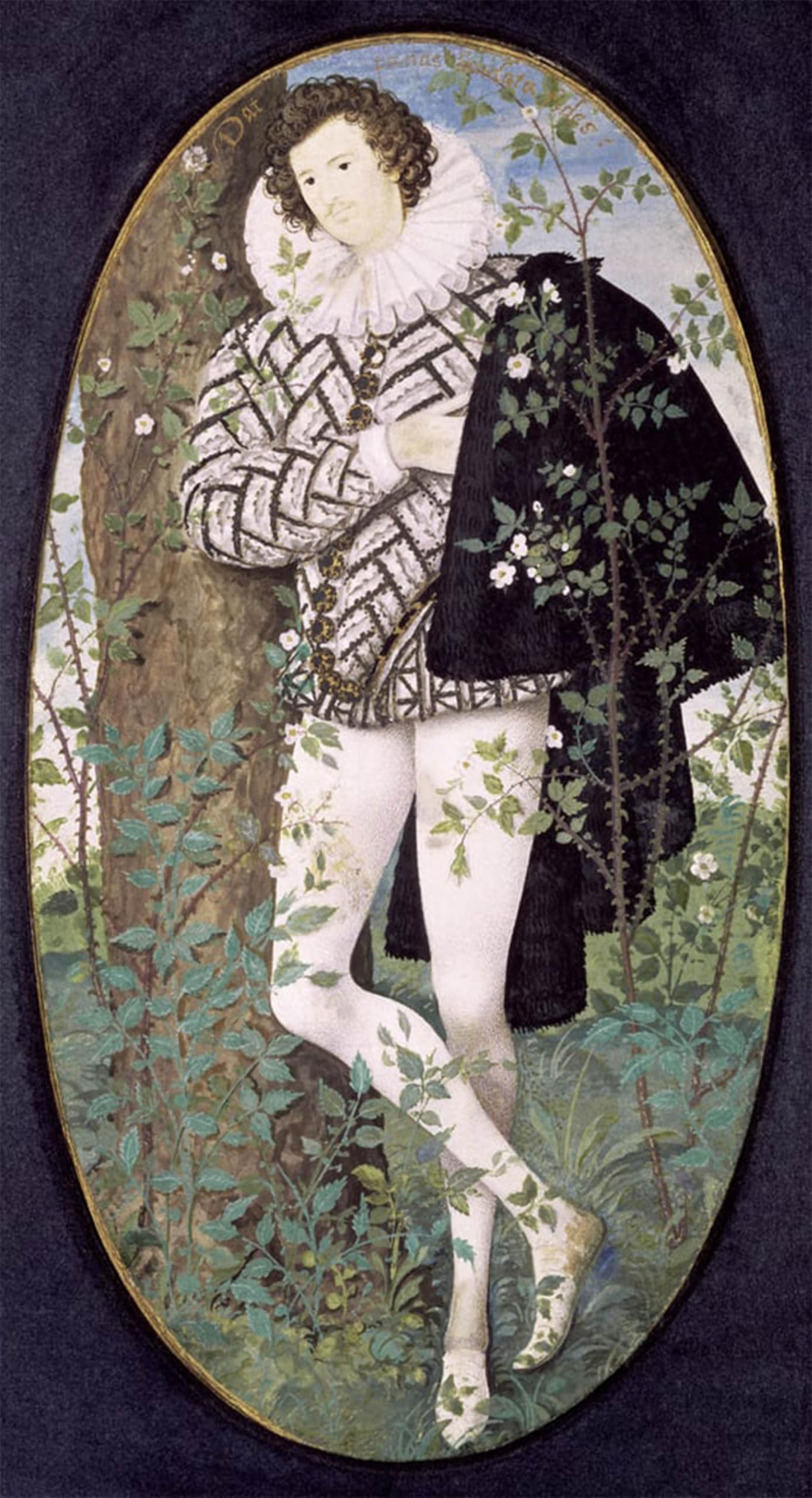 SERENDIPITP Abstract Painting Mural Print Picture Wall Decor Painting a Young Man Leaning Against a Tree Among Roses by Nicholas Hilliard Vintage Wall Artwork for Home Decor 60x90cm