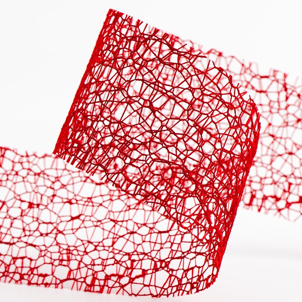 Deco Web Mesh Ribbon 38mm x 20 Metres - Red