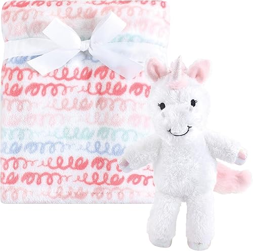 Hudson Baby Manta de felpa unisex para bebé con juguete, unicornio cómodo, talla única