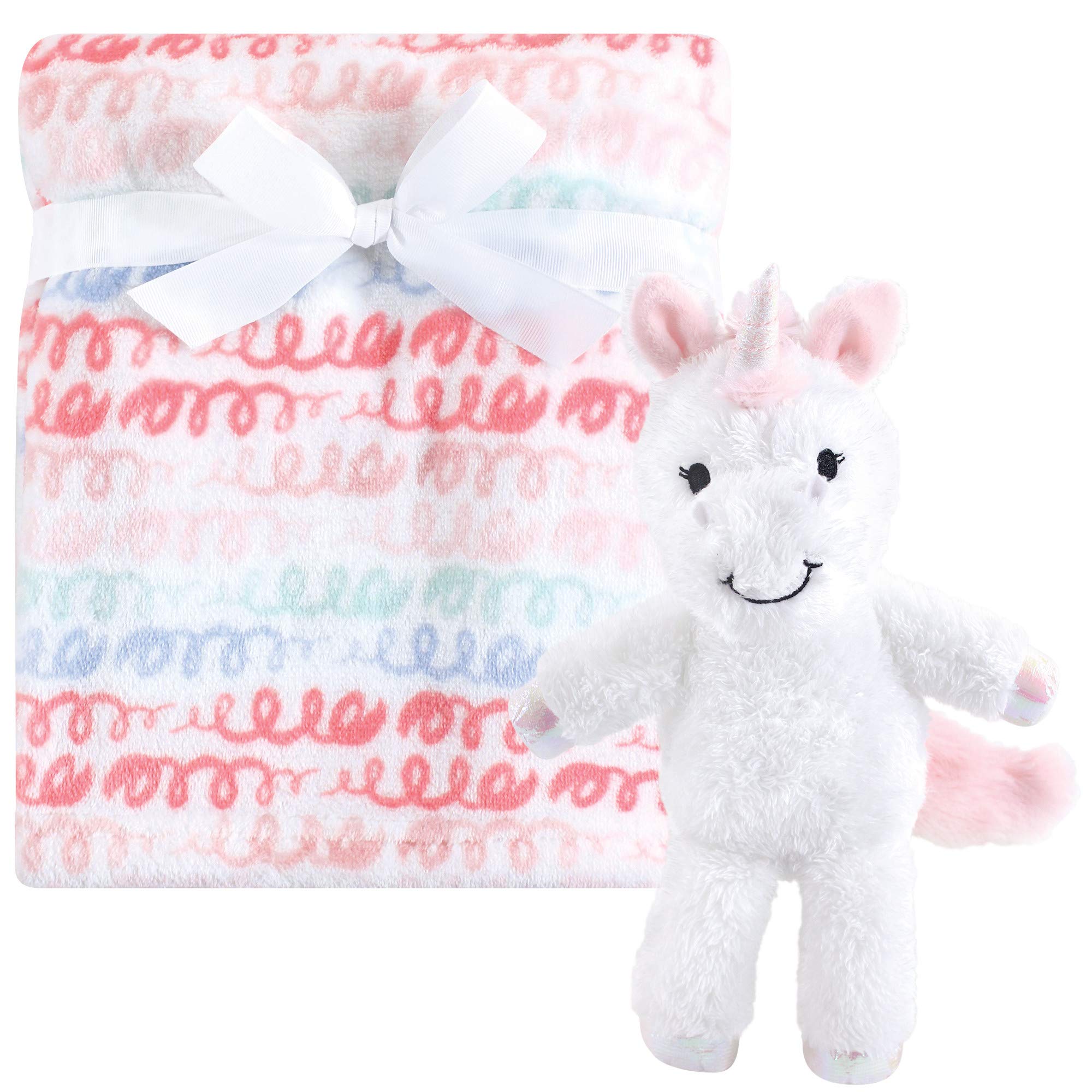 Hudson Baby Unisex Baby Plush Blanket with Toy, Snuggly Unicorn, One Size