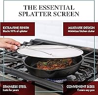 Vista 2 de BergKoch Protector de salpicaduras para sartén - 11.5 Pulgadas de acero inoxidable protector contra salpicaduras de grasa - Cubre salpicaduras