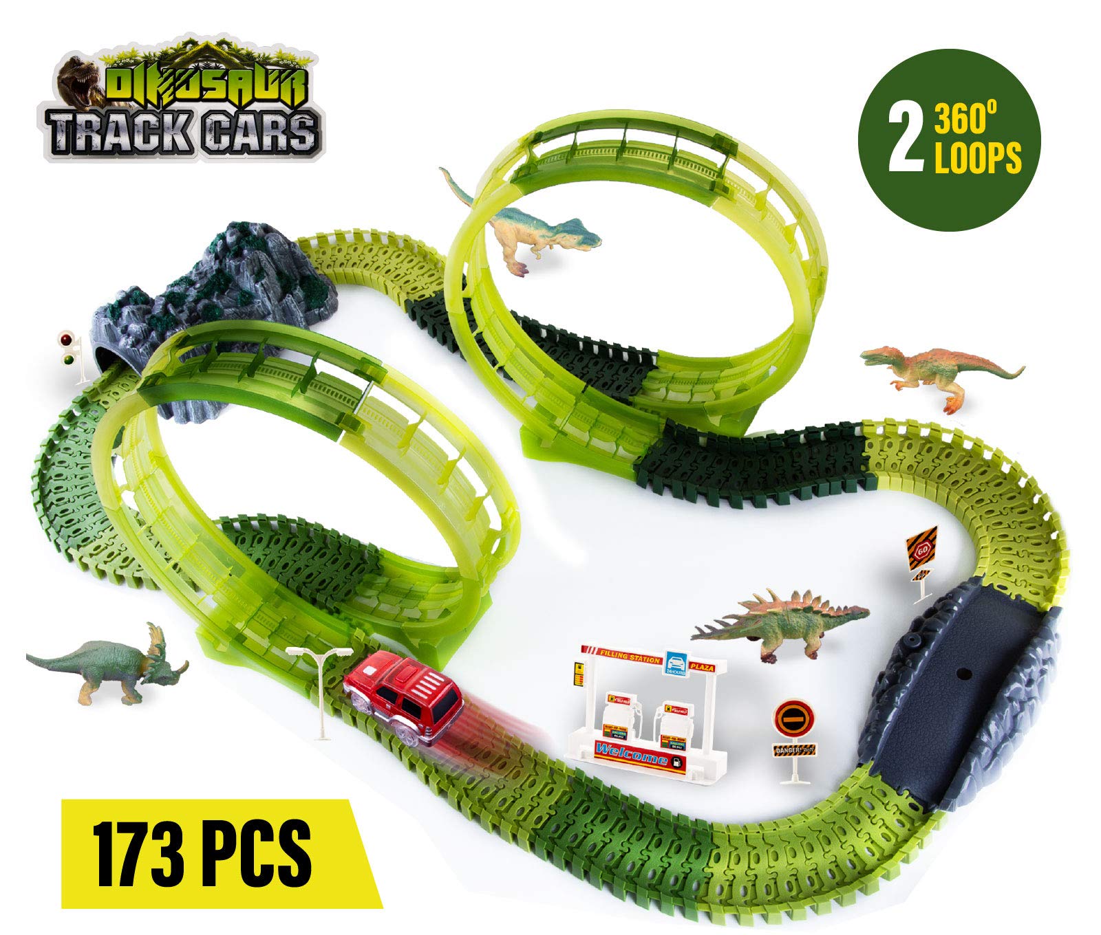 dinosaur world track set