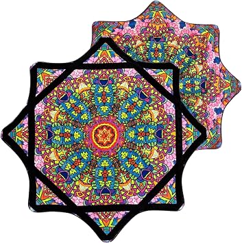 UV Reactive Flow Star, 24.8 Inch Double-Sided Flowstar for Flow Arts Multicolor, 24.4 inch