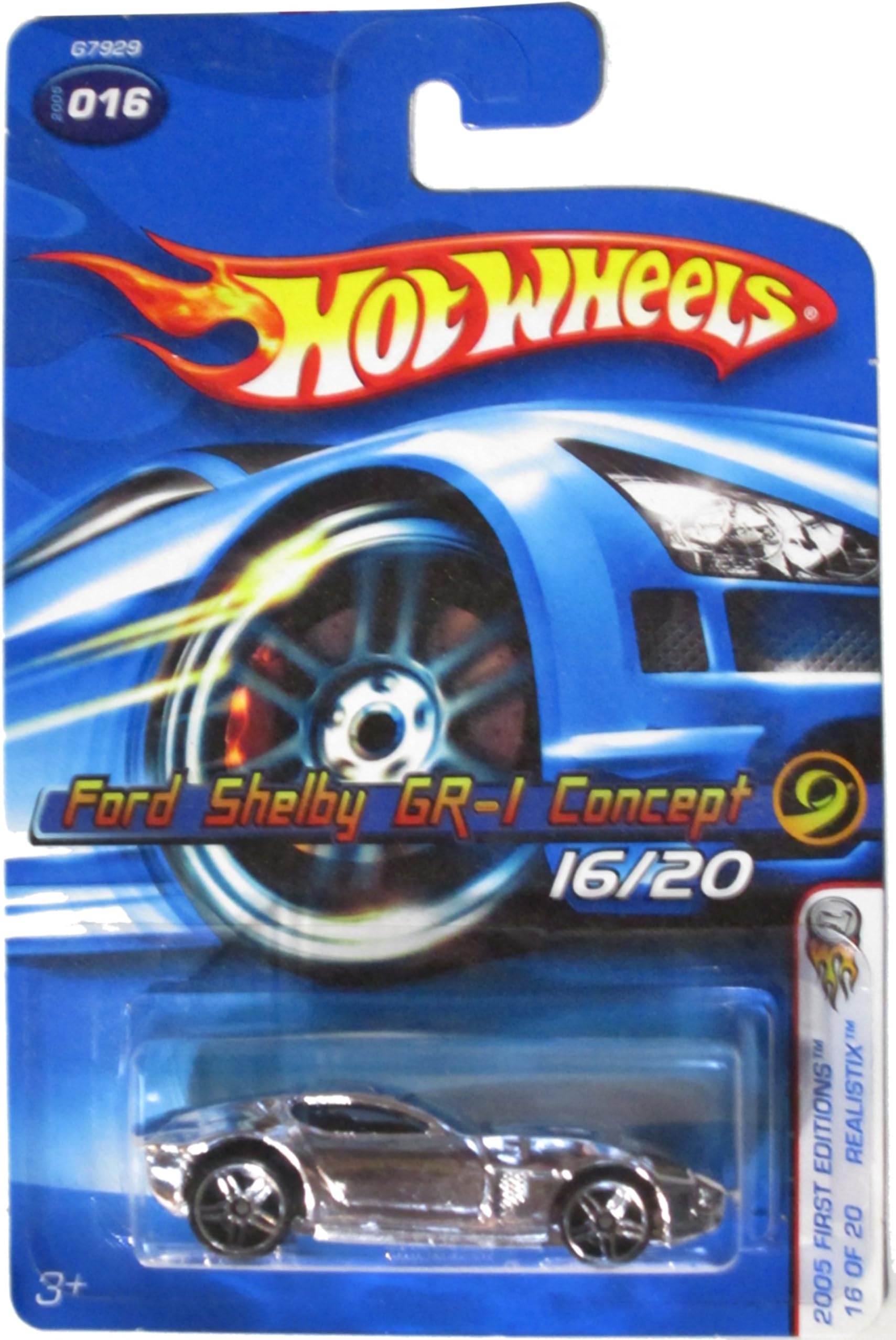 2005 First Edition Hot Wheels Realistix Ford Shelby GR-1 Concept Chrome #016 1:64 Scale