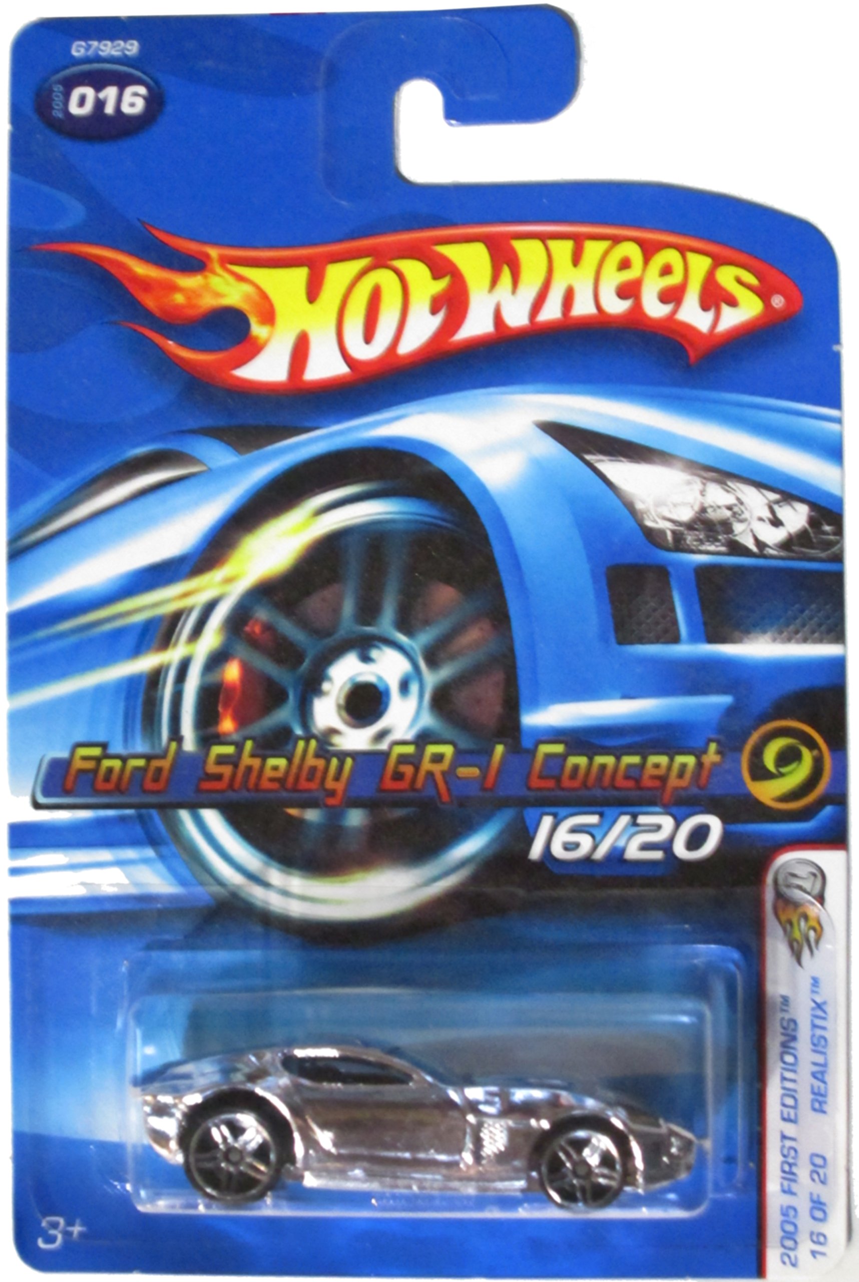 2005 First Edition Hot Wheels Realistix Ford Shelby GR-1 Concept Chrome #016 1:64 Scale