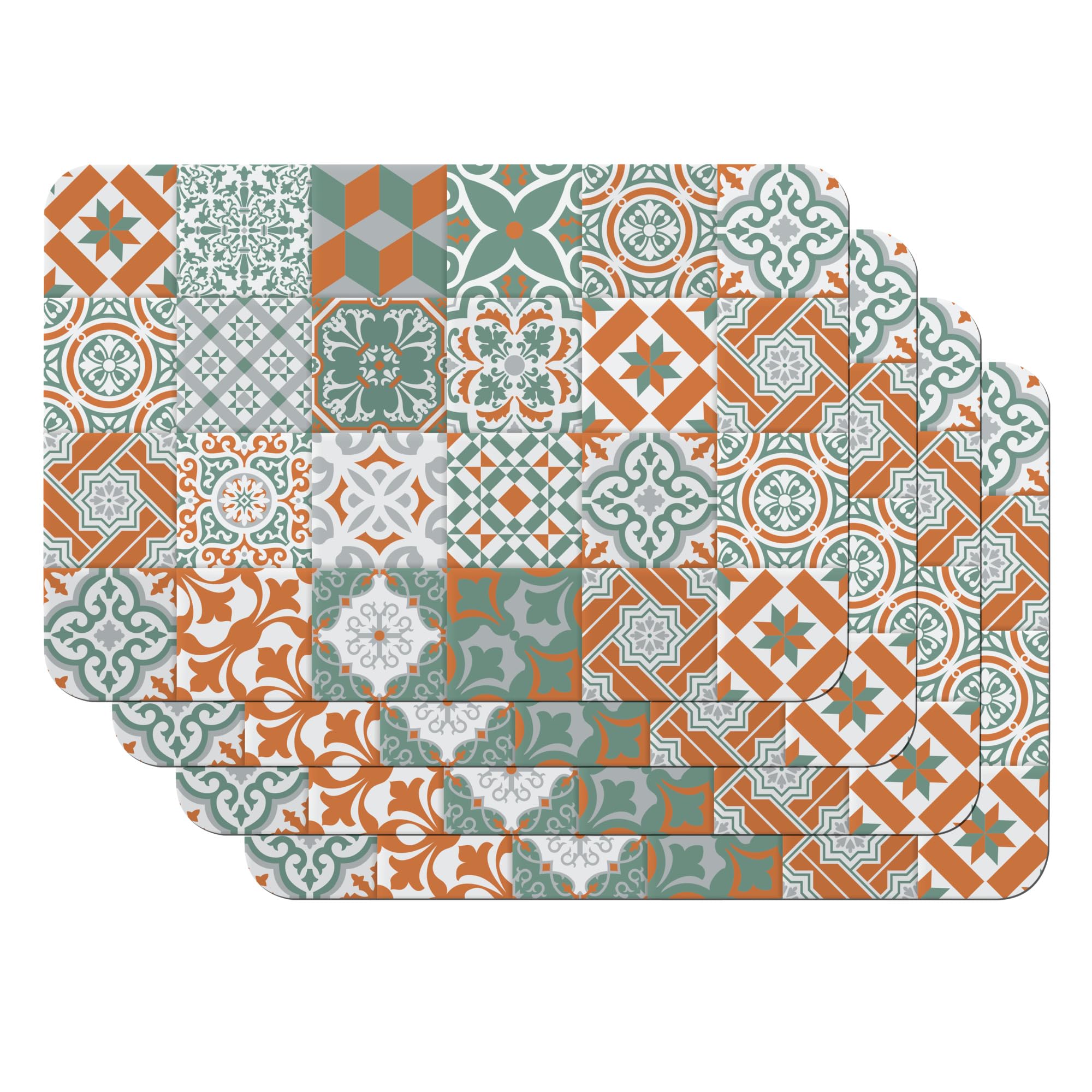 Venilia 59117 Rewind Brick - Juego de manteles Individuales para Comedor (4 Unidades, Polipropileno, 45 x 30 cm, 4 Unidades), Multicolor