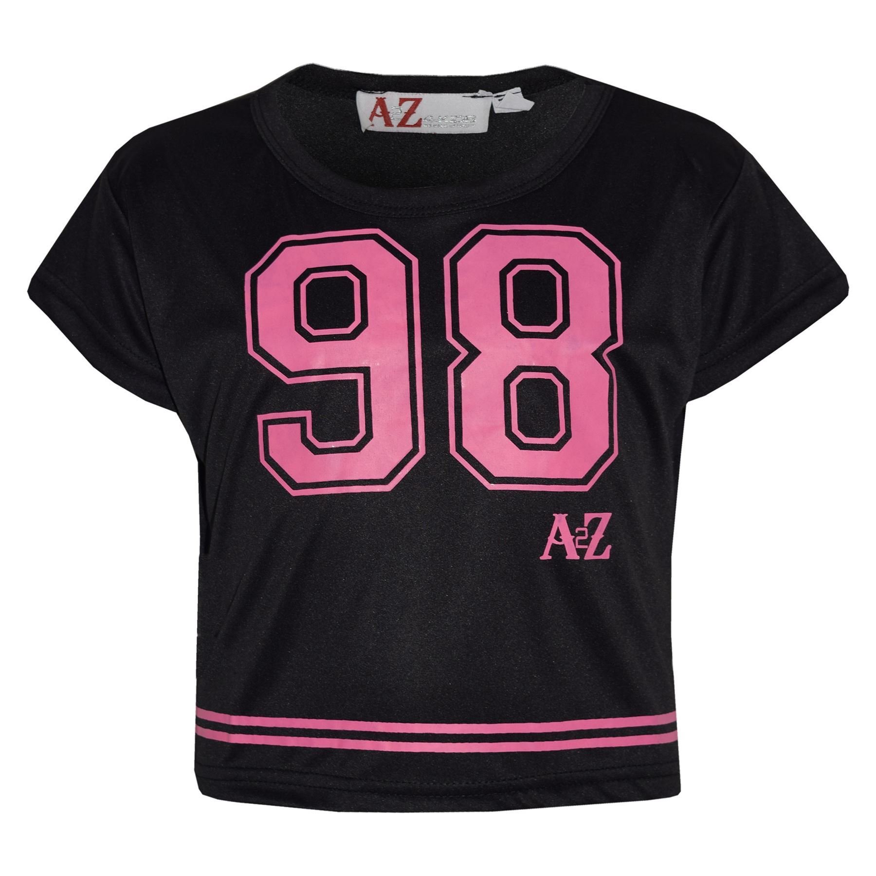 A2z 4 Kids Girls Black Top Kids 98 Trendy T Shirt - New Crop Top 98 13